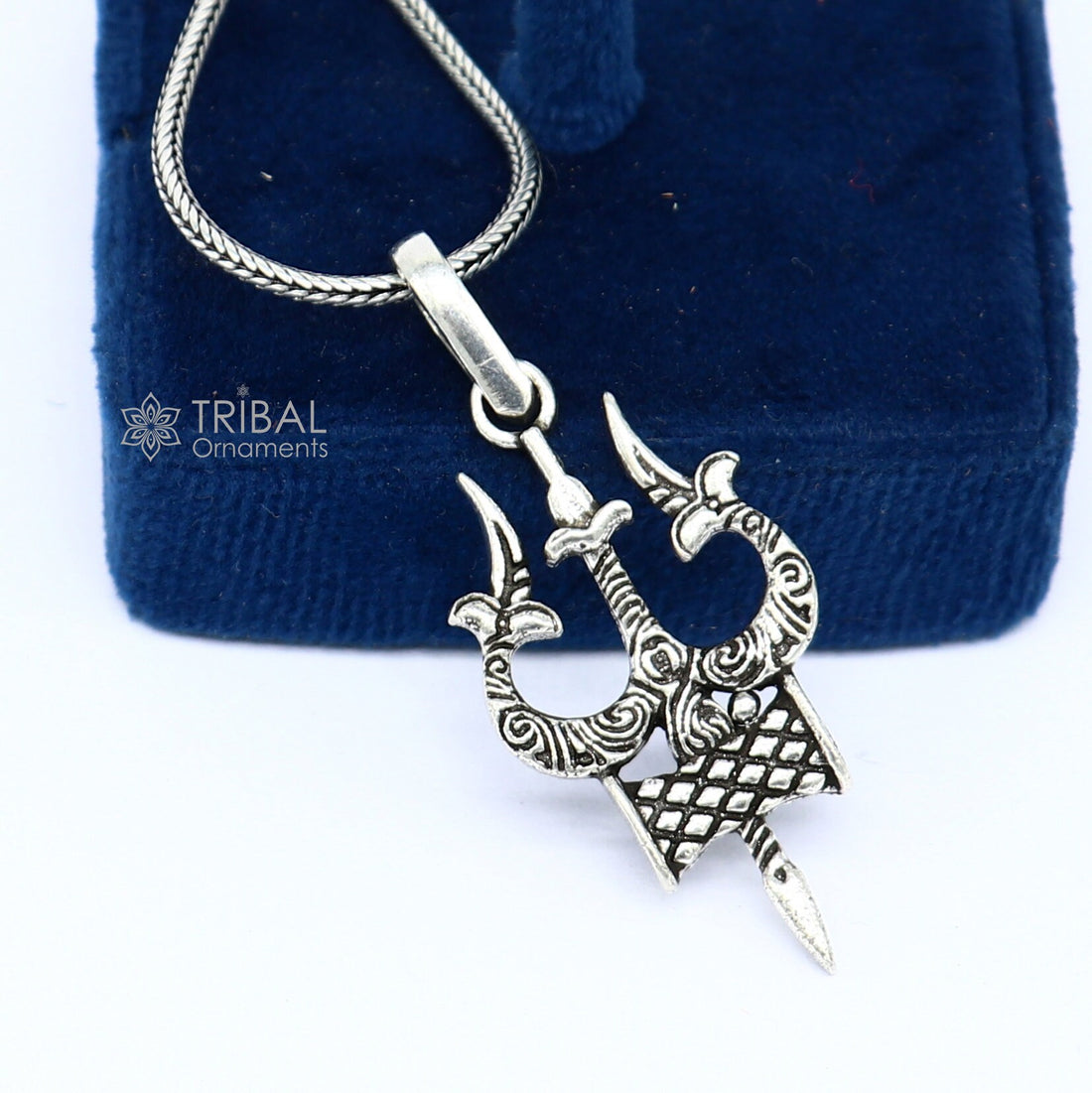 925 sterling silver handmade idol God Lord shiva trident pendant, amazing divine lord mahadeva trishul pendant unisex gifting jewelry NSP763 - TRIBAL ORNAMENTS