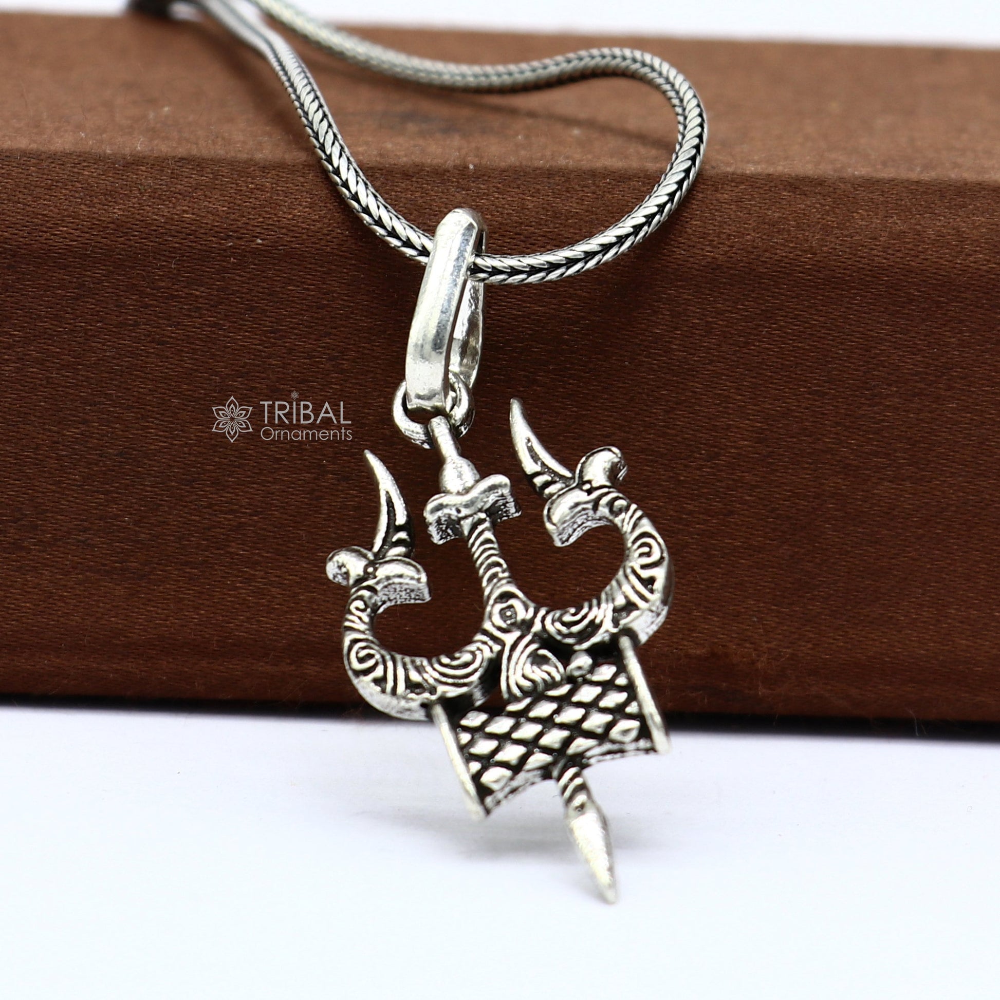 925 sterling silver handmade idol God Lord shiva trident pendant, amazing divine lord mahadeva trishul pendant unisex gifting jewelry NSP763 - TRIBAL ORNAMENTS