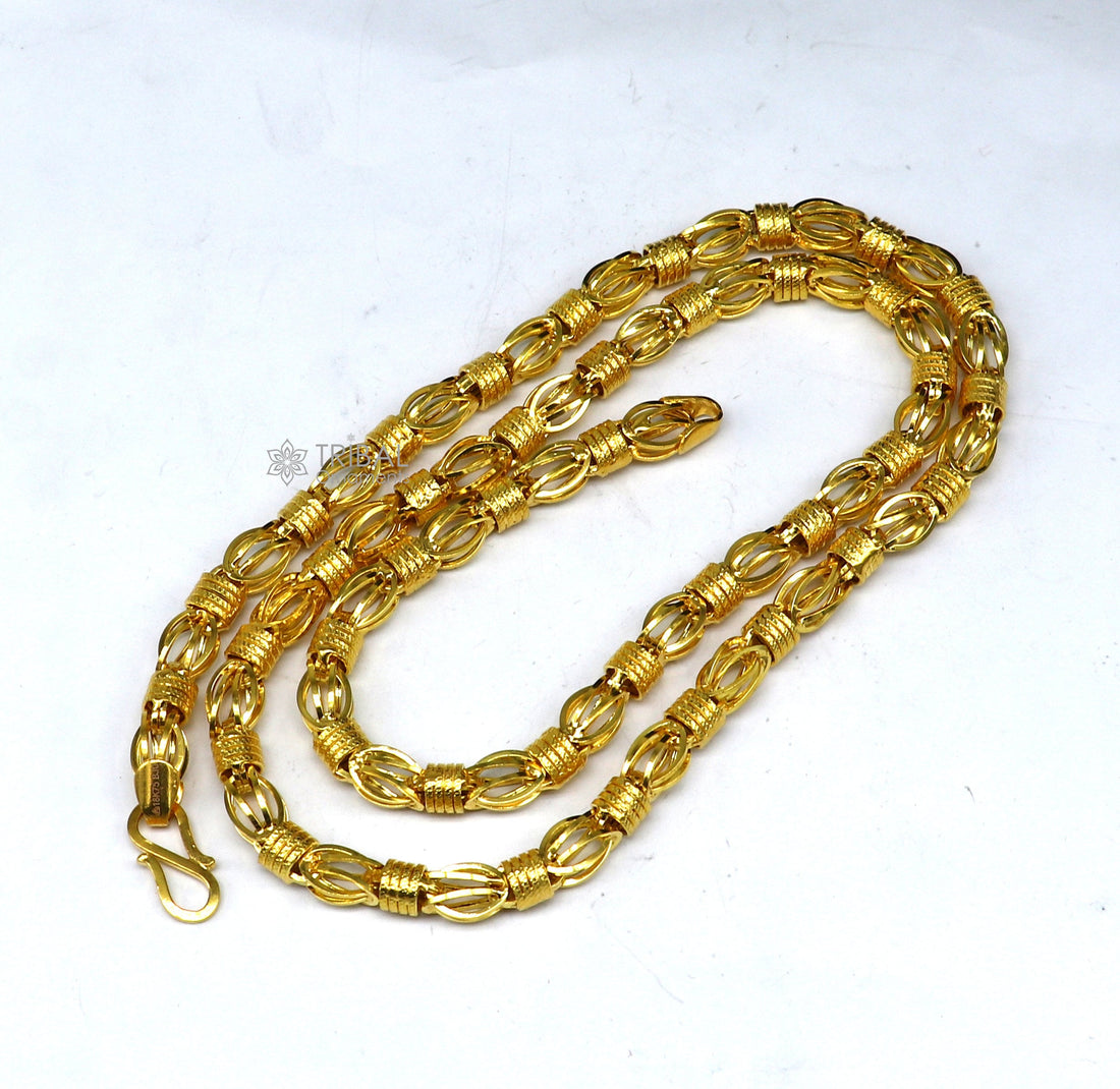 22kt yellow gold royal Handmade unique byzantine chain, fabulous customized men's chain, men's functional gifting chain necklace gch591 - TRIBAL ORNAMENTS