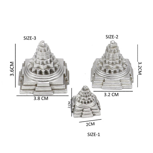 Divine Solid mercury 3d pyramid of shree yantra, Parad Mahalakshmi Yantram figurine for puja at home best way for wealth and prosperity MA25 - TRIBAL ORNAMENTS