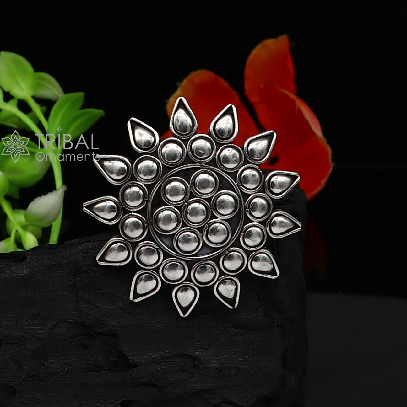 925 Sterling silver Indian Cultural handmade silver vintage unique design adjustable ring tribal ethnic belly dance jewelry sr400 - TRIBAL ORNAMENTS