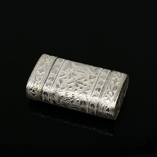925 sterling silver floral design 2 in1 Royal trinket box, tobacco box, tobacco chuna box, best gifting silver royal article stb843 - TRIBAL ORNAMENTS