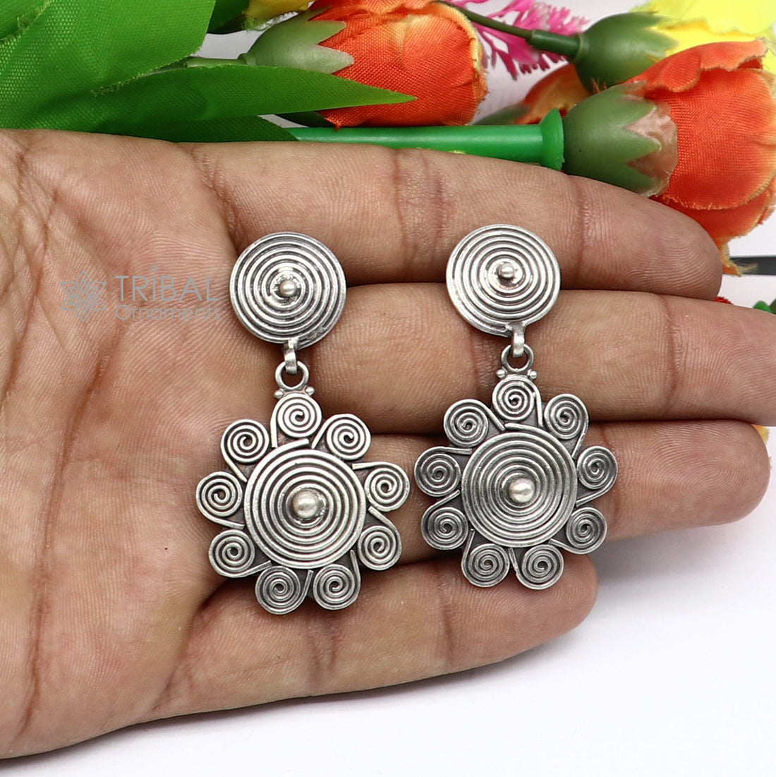 925 sterling silver handcrafted earring, stud earring, amazing Stylish design functional party wear gifting earring wedding jewelry s1230 - TRIBAL ORNAMENTS