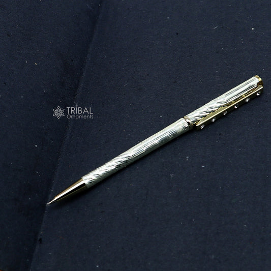 925 Sterling silver handmade unique luxury writing ball pen, best silver gifting article from india art756 - TRIBAL ORNAMENTS