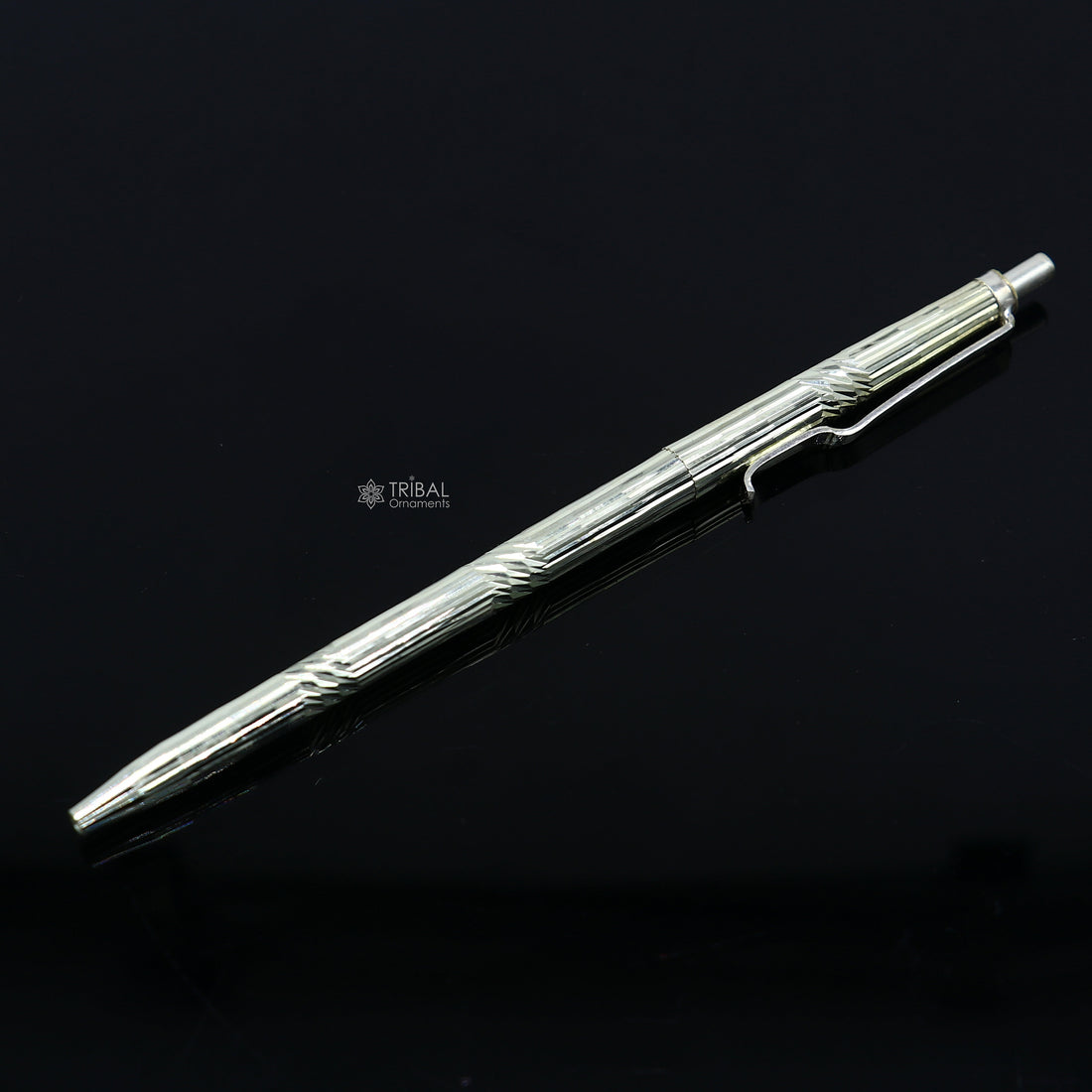 925 Sterling silver handmade unique luxury writing ball pen, best silver gifting article from india art757 - TRIBAL ORNAMENTS