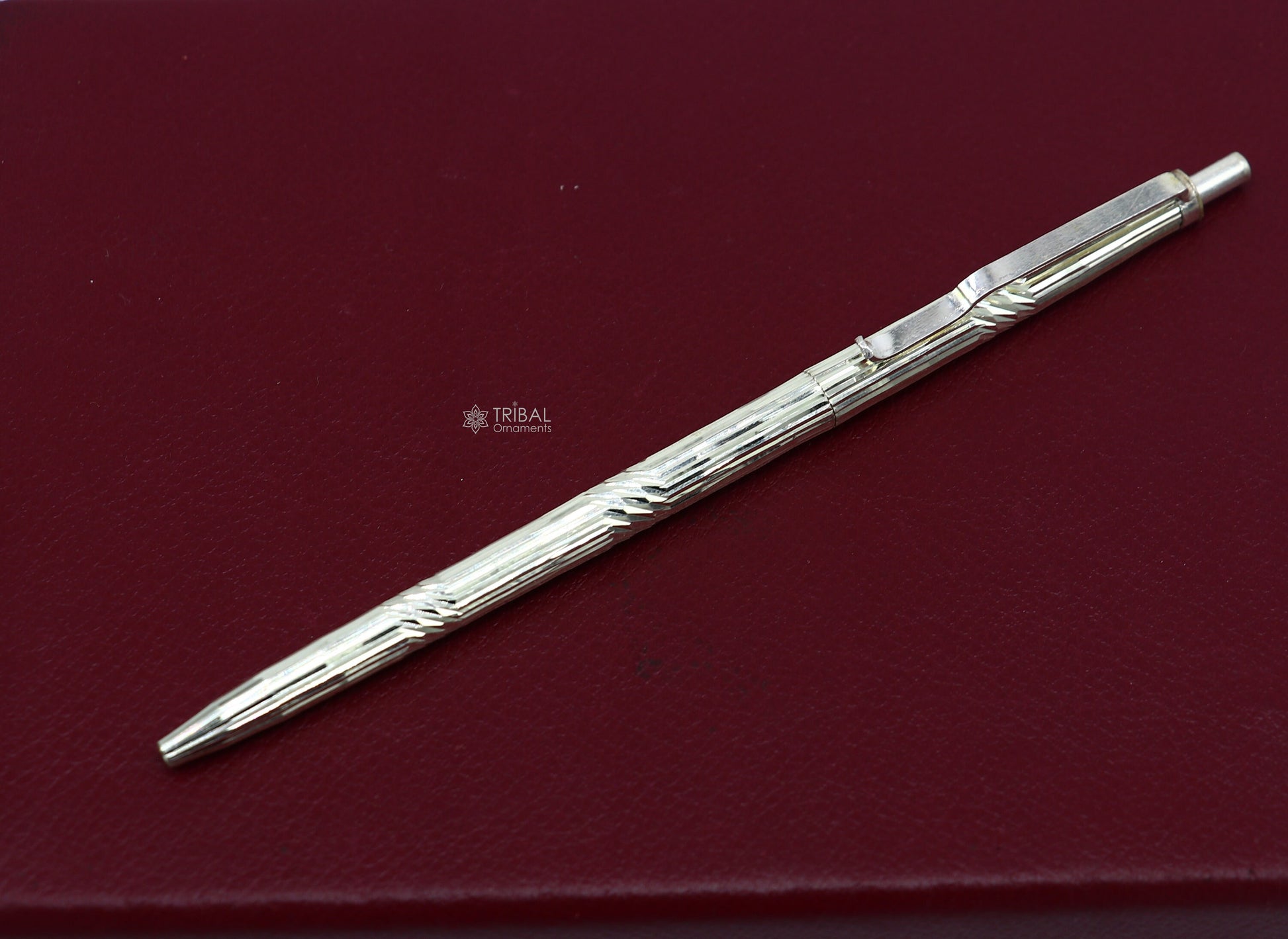 925 Sterling silver handmade unique luxury writing ball pen, best silver gifting article from india art757 - TRIBAL ORNAMENTS