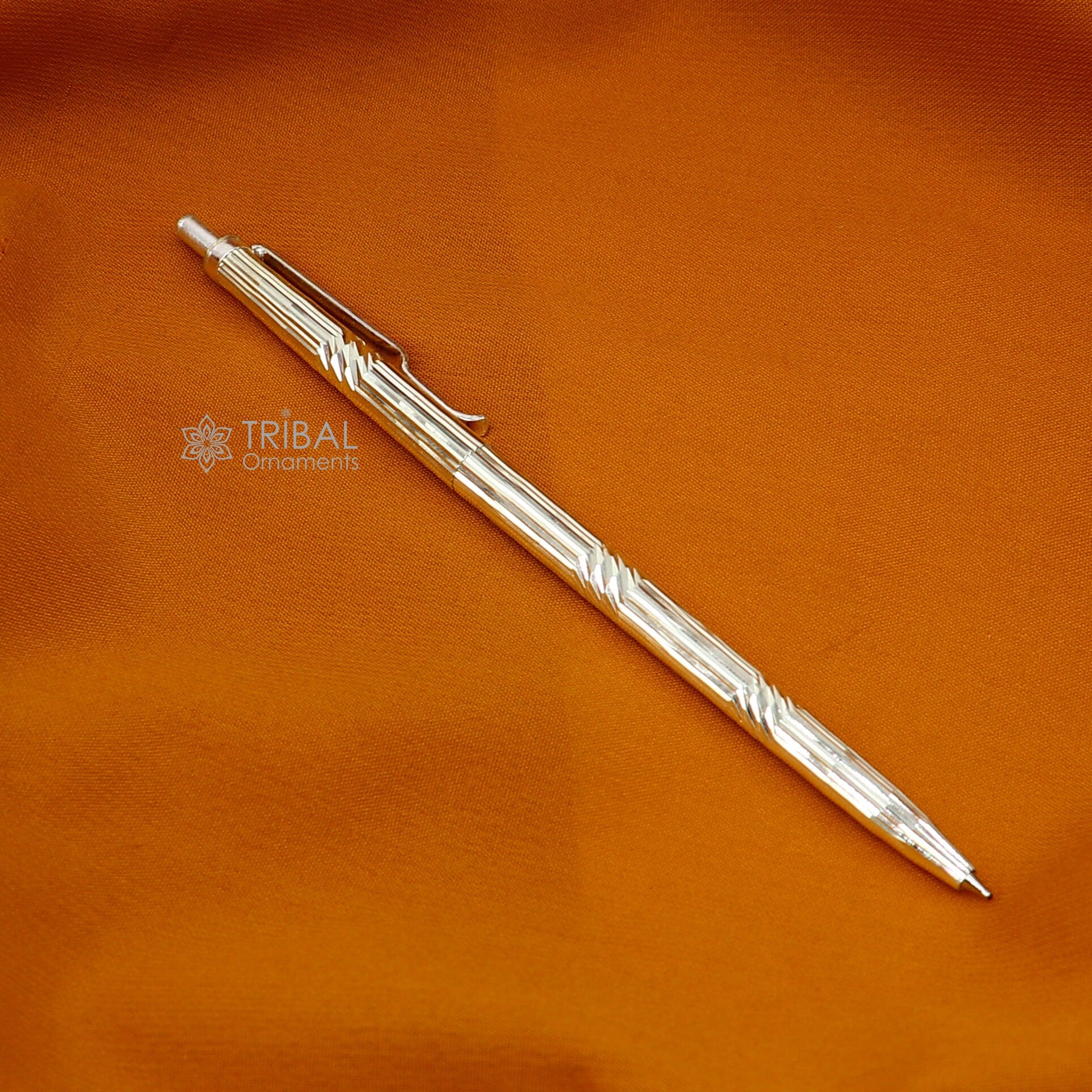 925 Sterling silver handmade unique luxury writing ball pen, best silver gifting article from india art757 - TRIBAL ORNAMENTS