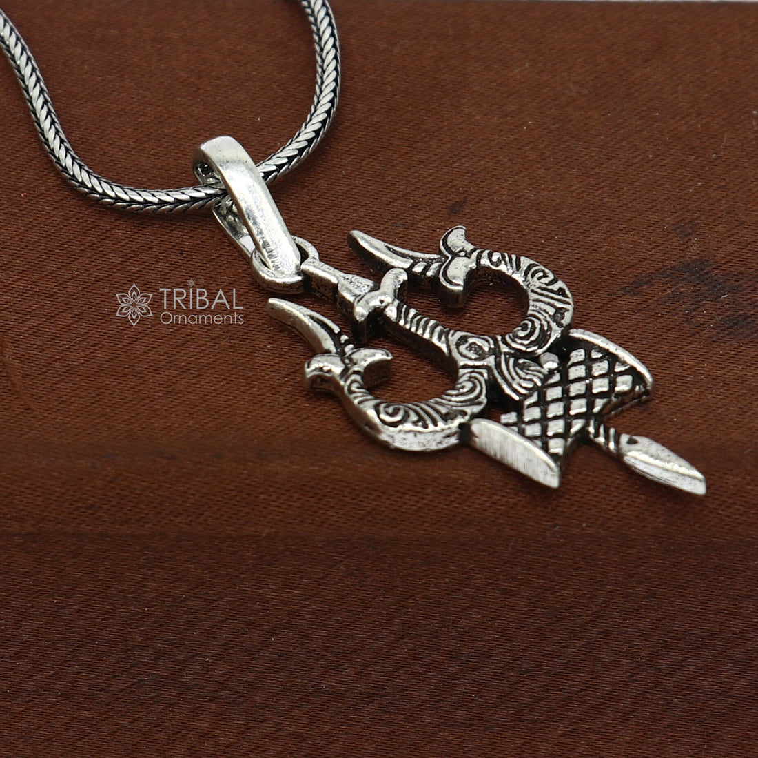 925 sterling silver handmade idol God Lord shiva trident pendant, amazing divine lord mahadeva trishul pendant unisex gifting jewelry NSP763 - TRIBAL ORNAMENTS