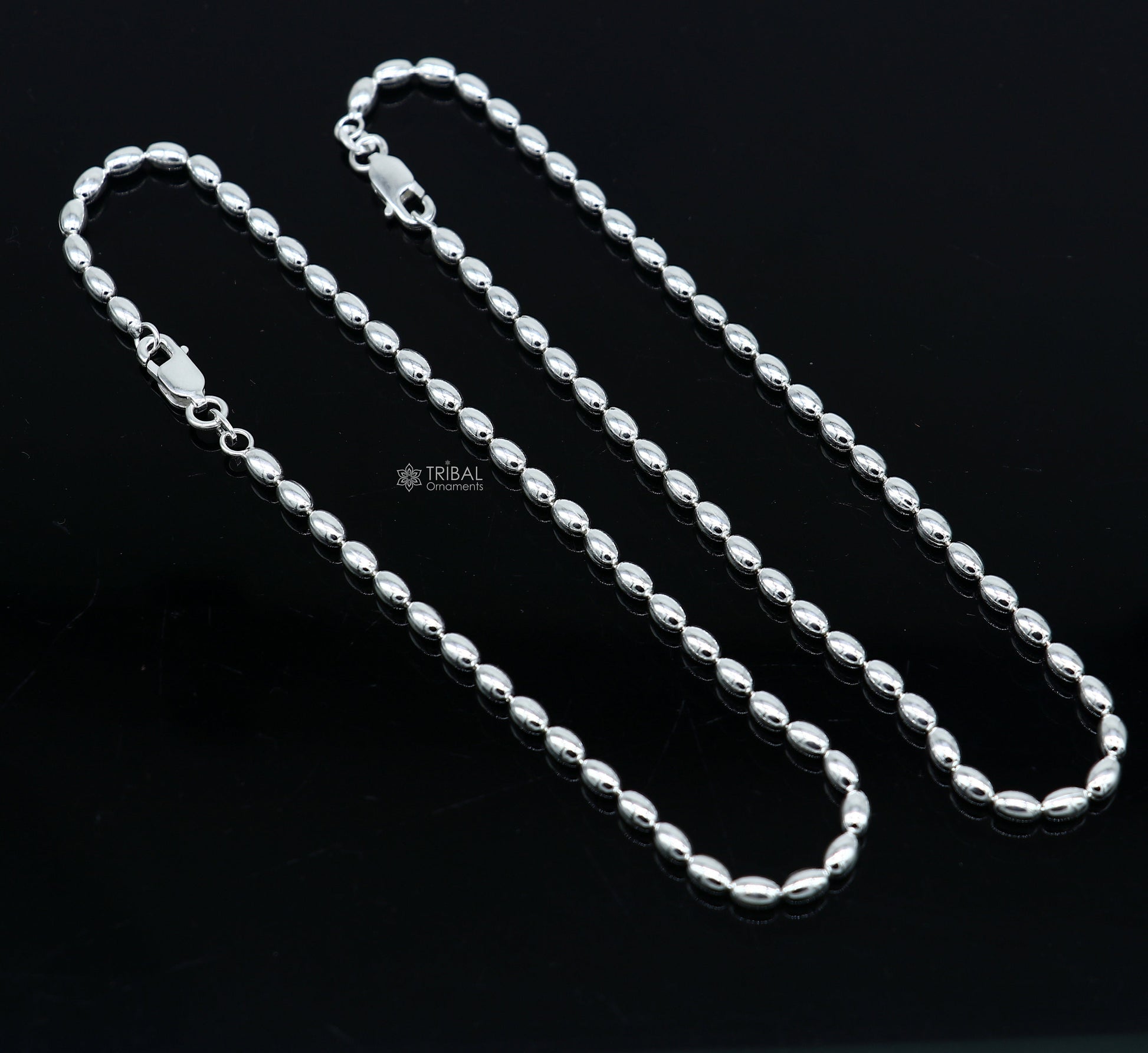 3mm 10.5 925 sterling silver beaded/ball chain anklet bracelet amazing light weight delicate anklets belly dance silver jewelry ank599 - TRIBAL ORNAMENTS