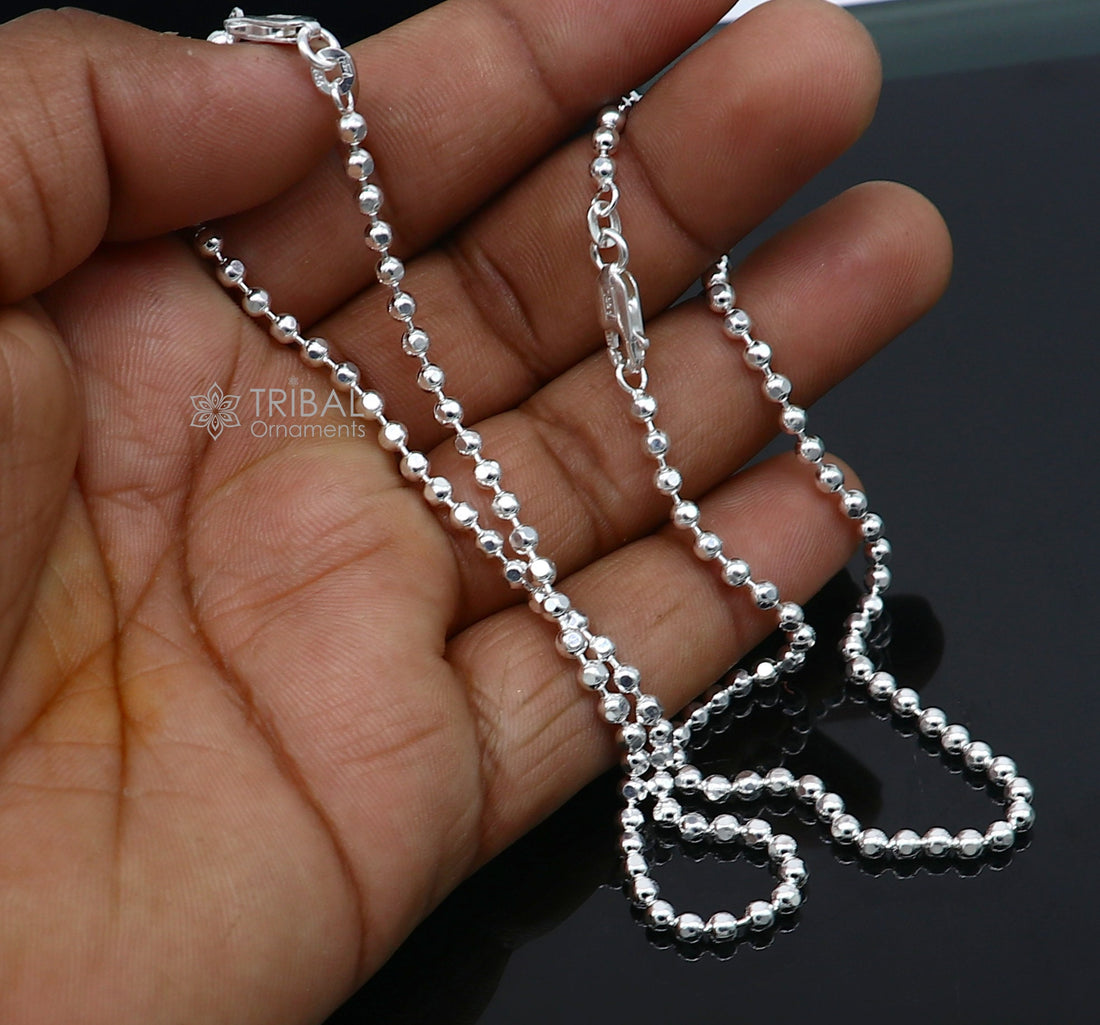 3mm 10.5 925 sterling silver beaded/ball chain anklet bracelet amazing light weight delicate anklets belly dance silver jewelry ank600 - TRIBAL ORNAMENTS