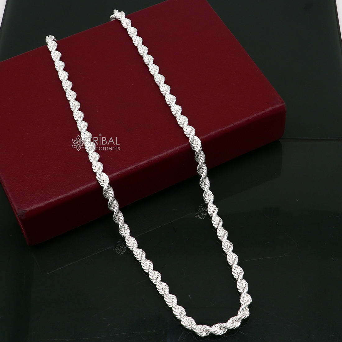 20"/24" Heavy Rope chain 925 sterling silver handmade single rope chain, necklace chain, plain bright silver trendy style men's chain ch569 - TRIBAL ORNAMENTS