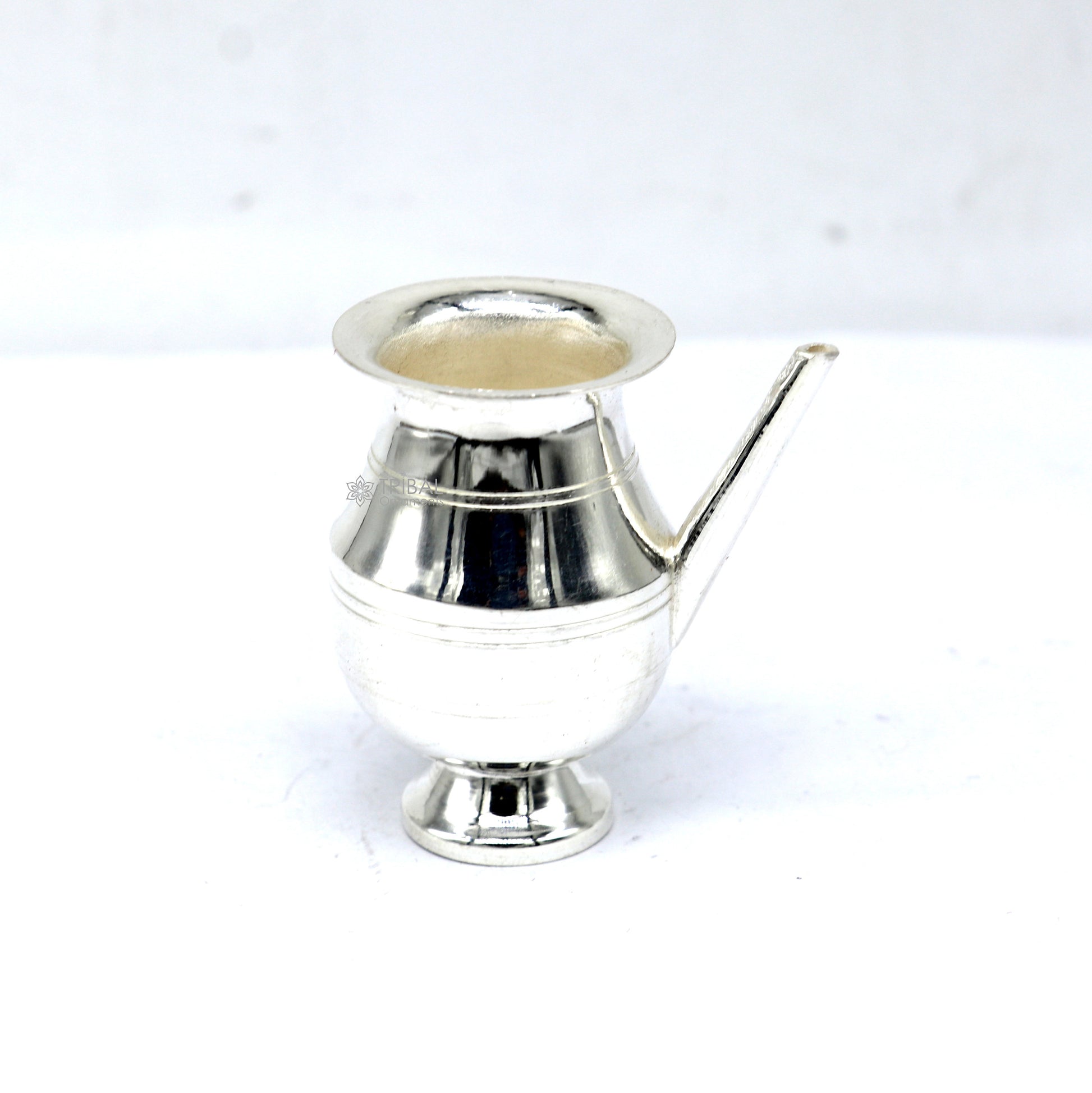 925 Solid sterling silver handmade small karwa chauth Kalash or pot, unique silver puja article, water or milk shiva Abhishek kalash su1201 - TRIBAL ORNAMENTS