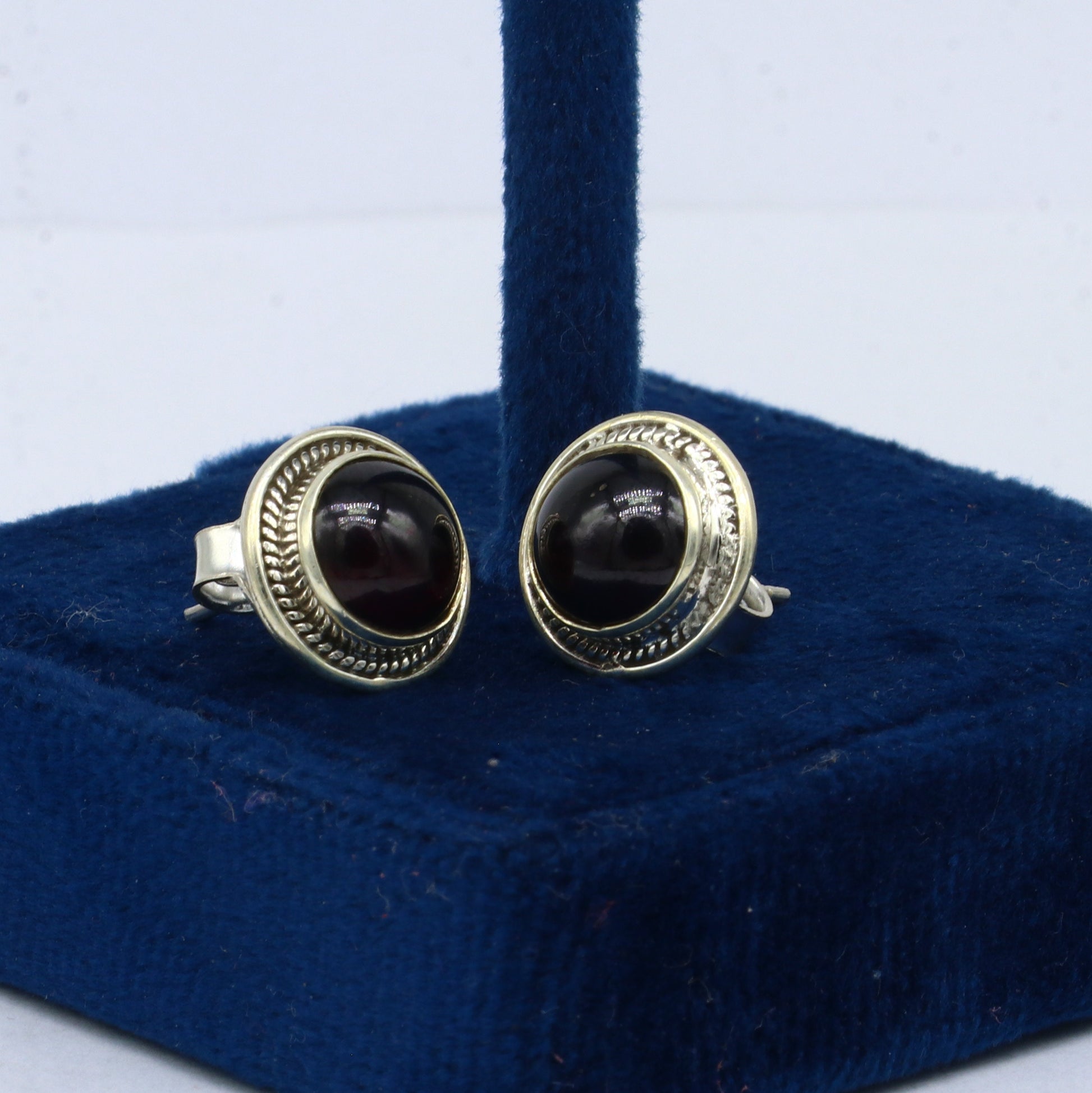 925 sterling silver fabulous garnet stone stud earrings, best unisex jewelry fancy earrings daily use jewelry collection s1268 - TRIBAL ORNAMENTS