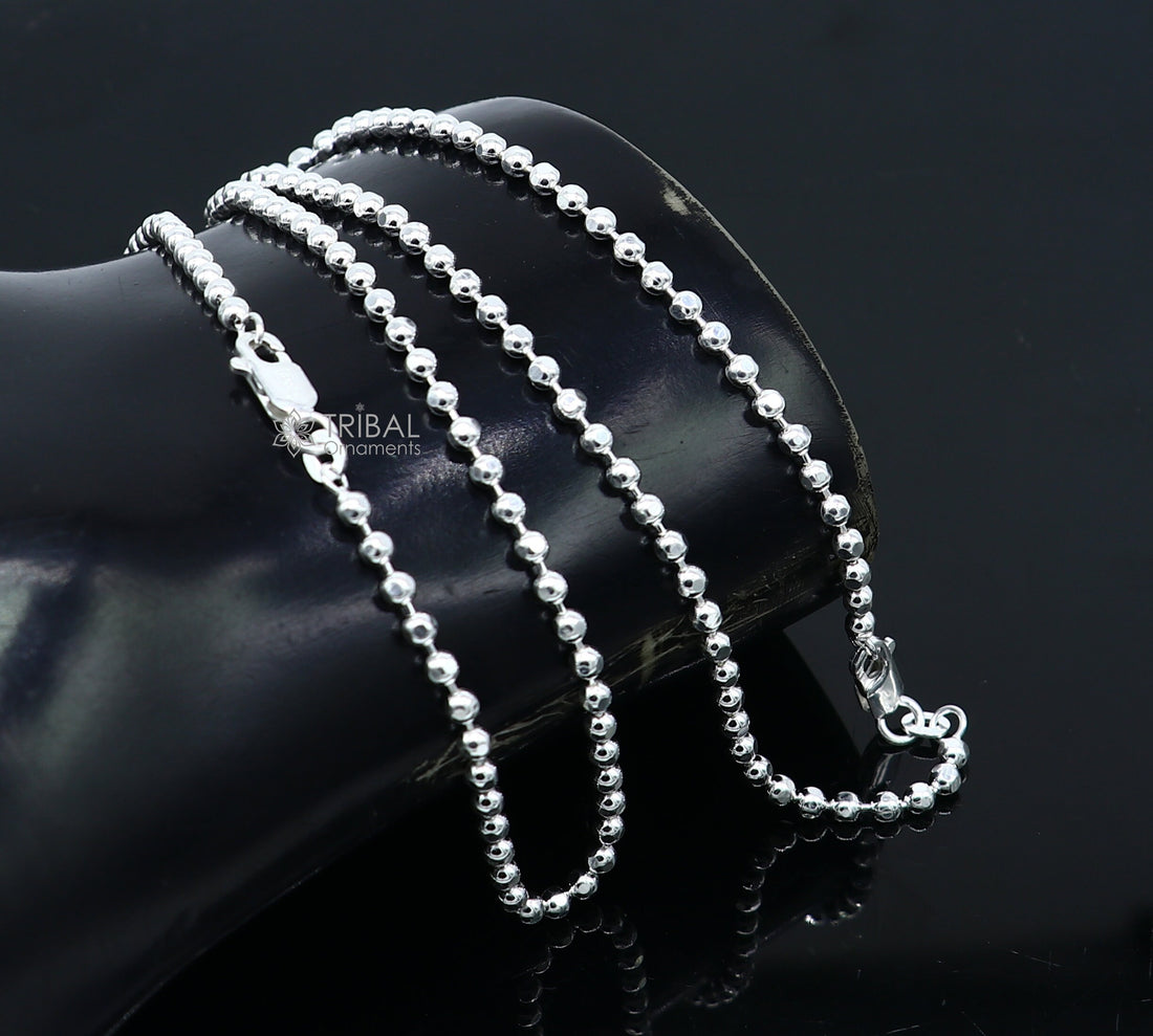 3mm 10.5 925 sterling silver beaded/ball chain anklet bracelet amazing light weight delicate anklets belly dance silver jewelry ank600 - TRIBAL ORNAMENTS