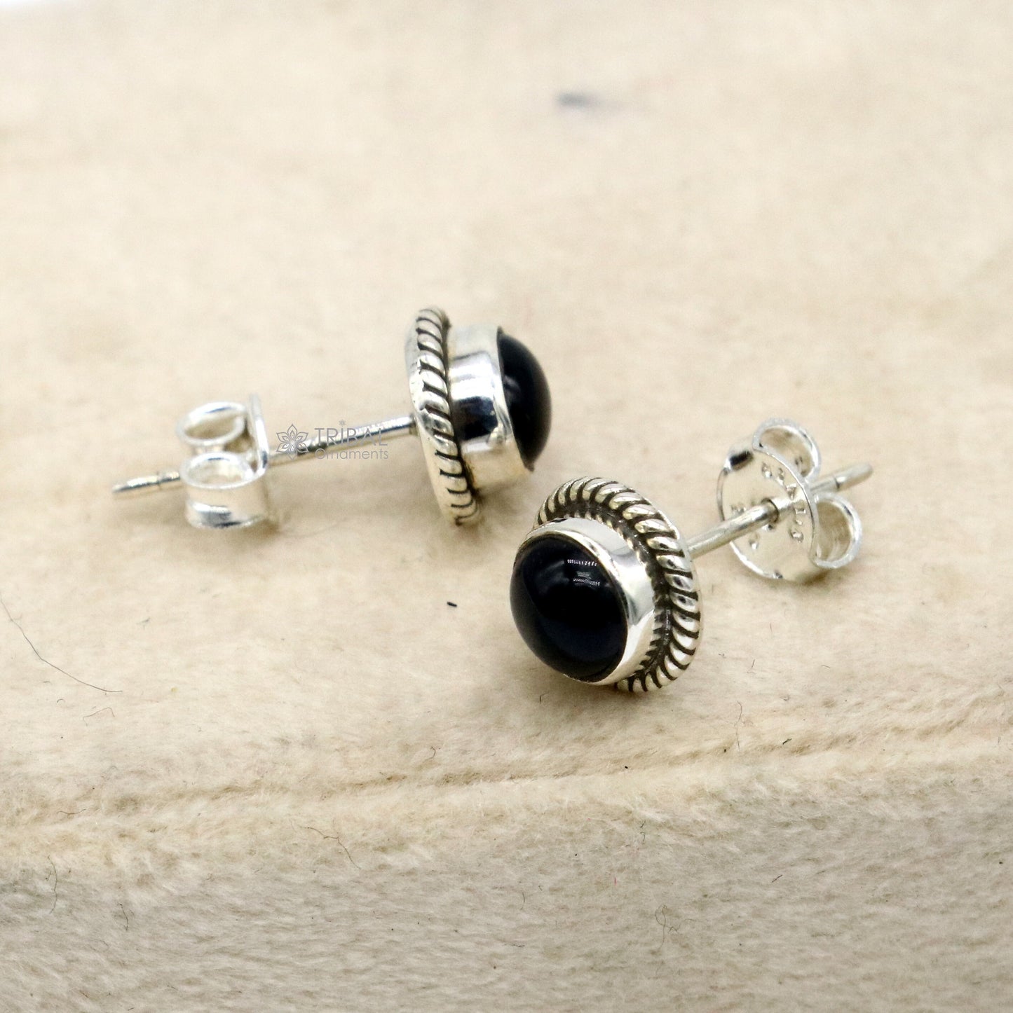 925 sterling silver handmade stud earring with gorgeous single black onyx stone stud earring best unisex jewelry s1282 - TRIBAL ORNAMENTS