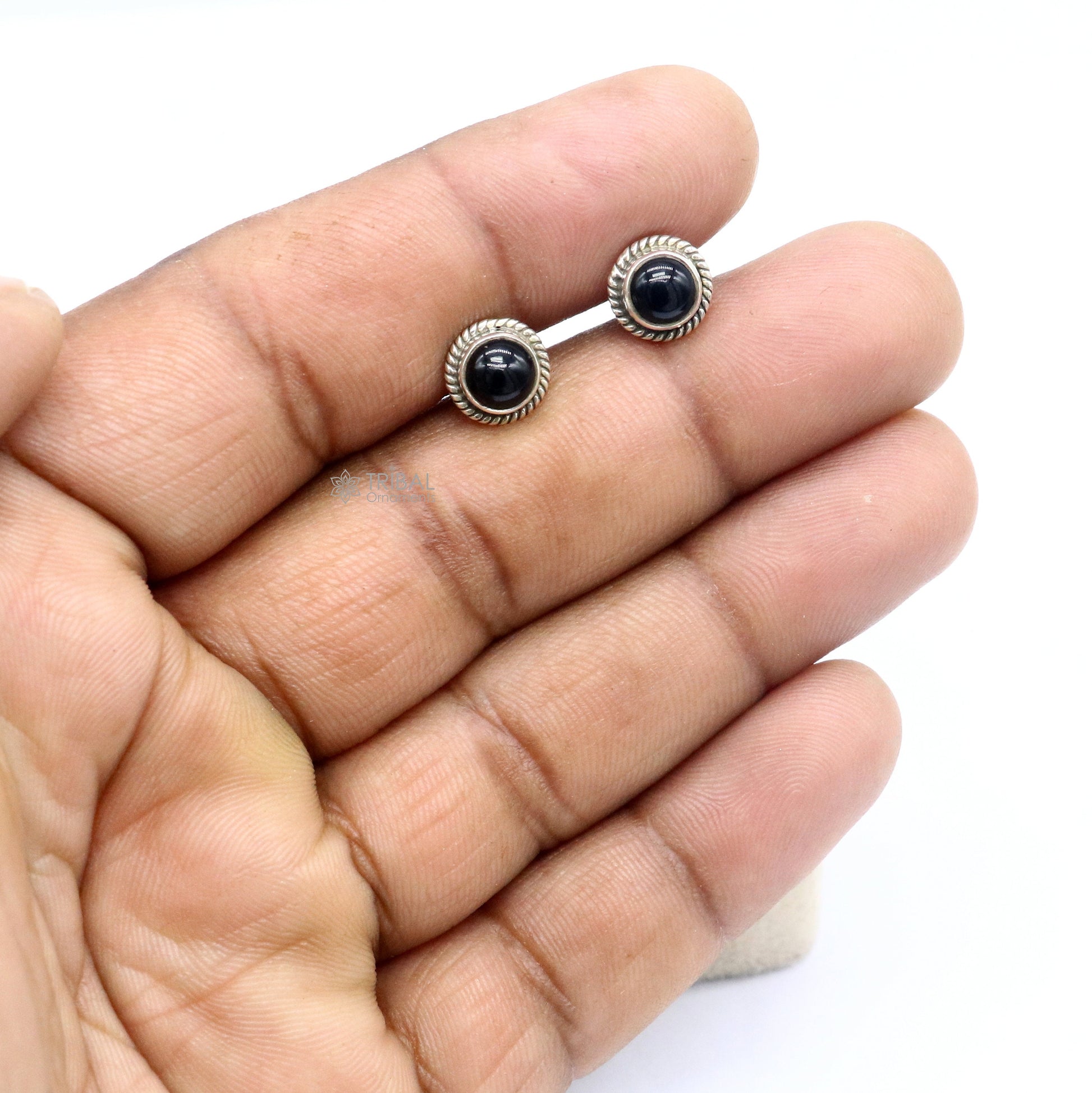 925 sterling silver handmade stud earring with gorgeous single black onyx stone stud earring best unisex jewelry s1282 - TRIBAL ORNAMENTS