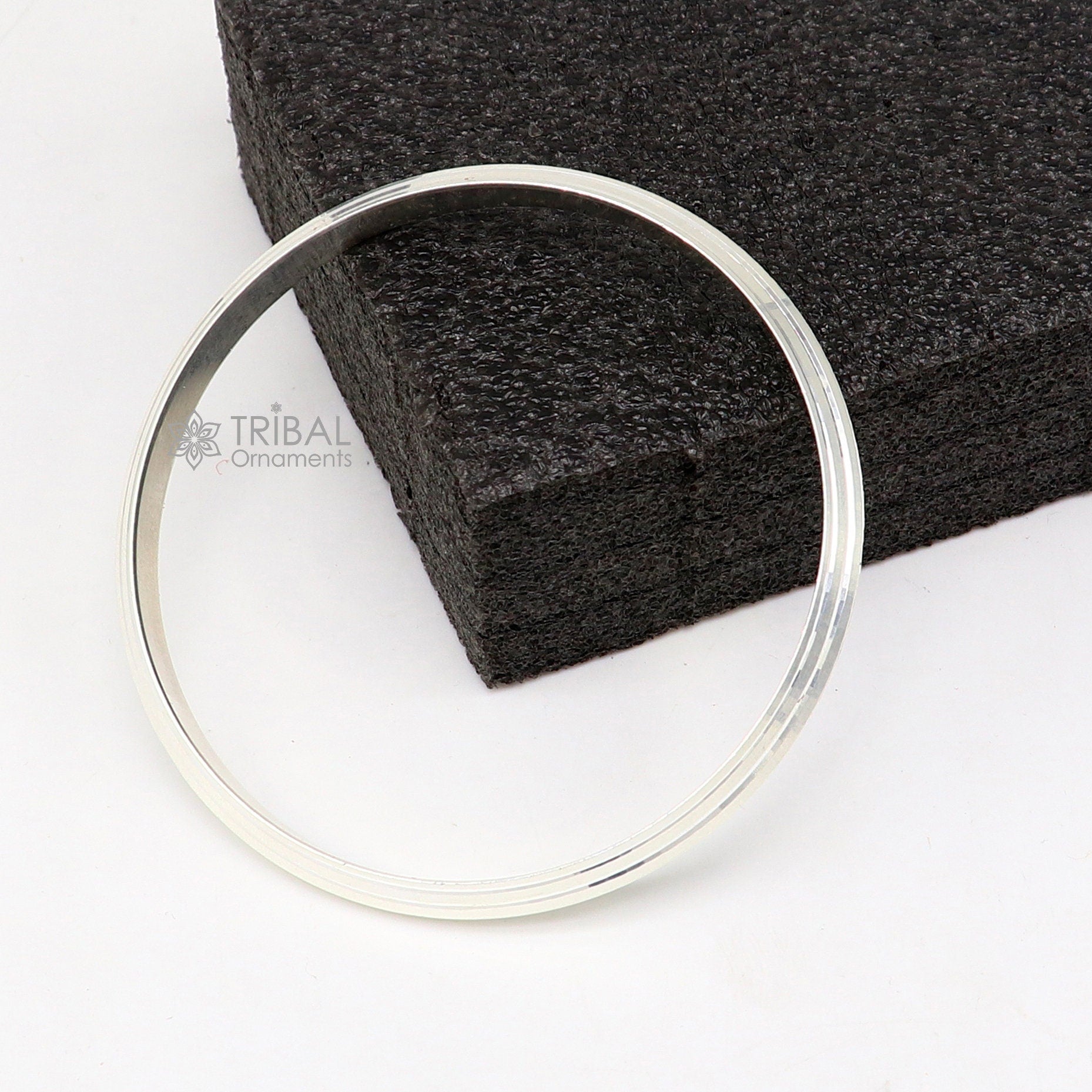 Solid 925 sterling silver handmade punjabi sikha bangle bracelet kada, all sized men's or girl's bangle kada daily use jewelry nsk789 - TRIBAL ORNAMENTS