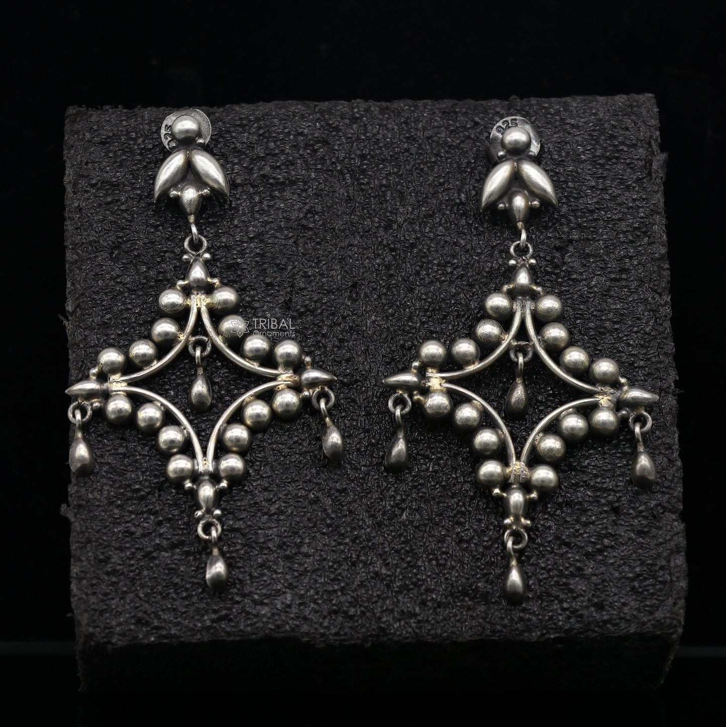 925 Sterling silver handmade customized vintage Floral stud earring, Amazing stylish earring, fabulous drop dangle gifting jewelry s1243 - TRIBAL ORNAMENTS