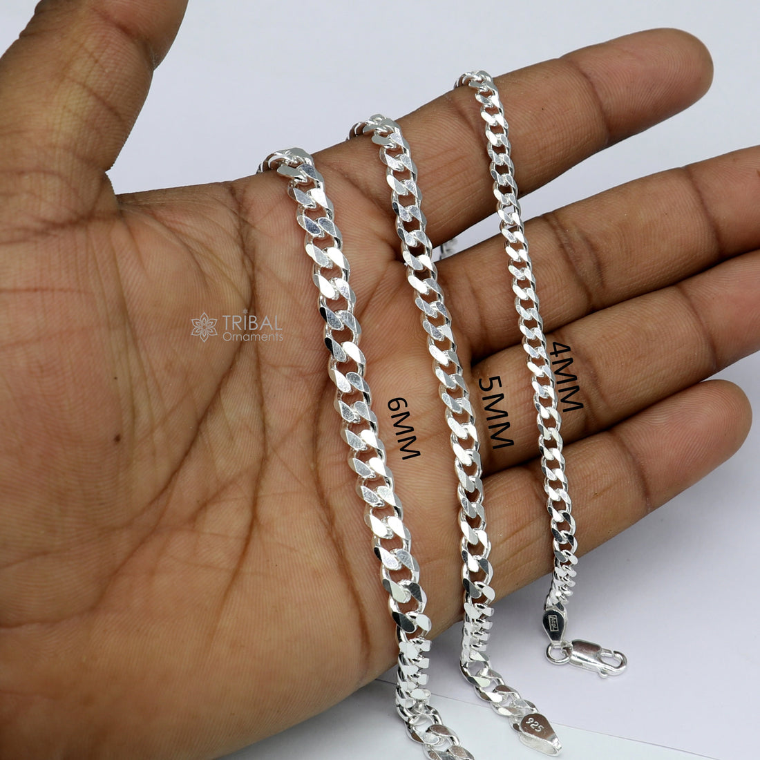 925 Sterling silver handmade shiny stylish 4mm/ 5mm/ 6mm plain bracelet for both boys and girls, solid chain heavy bracelet sbr708 - TRIBAL ORNAMENTS