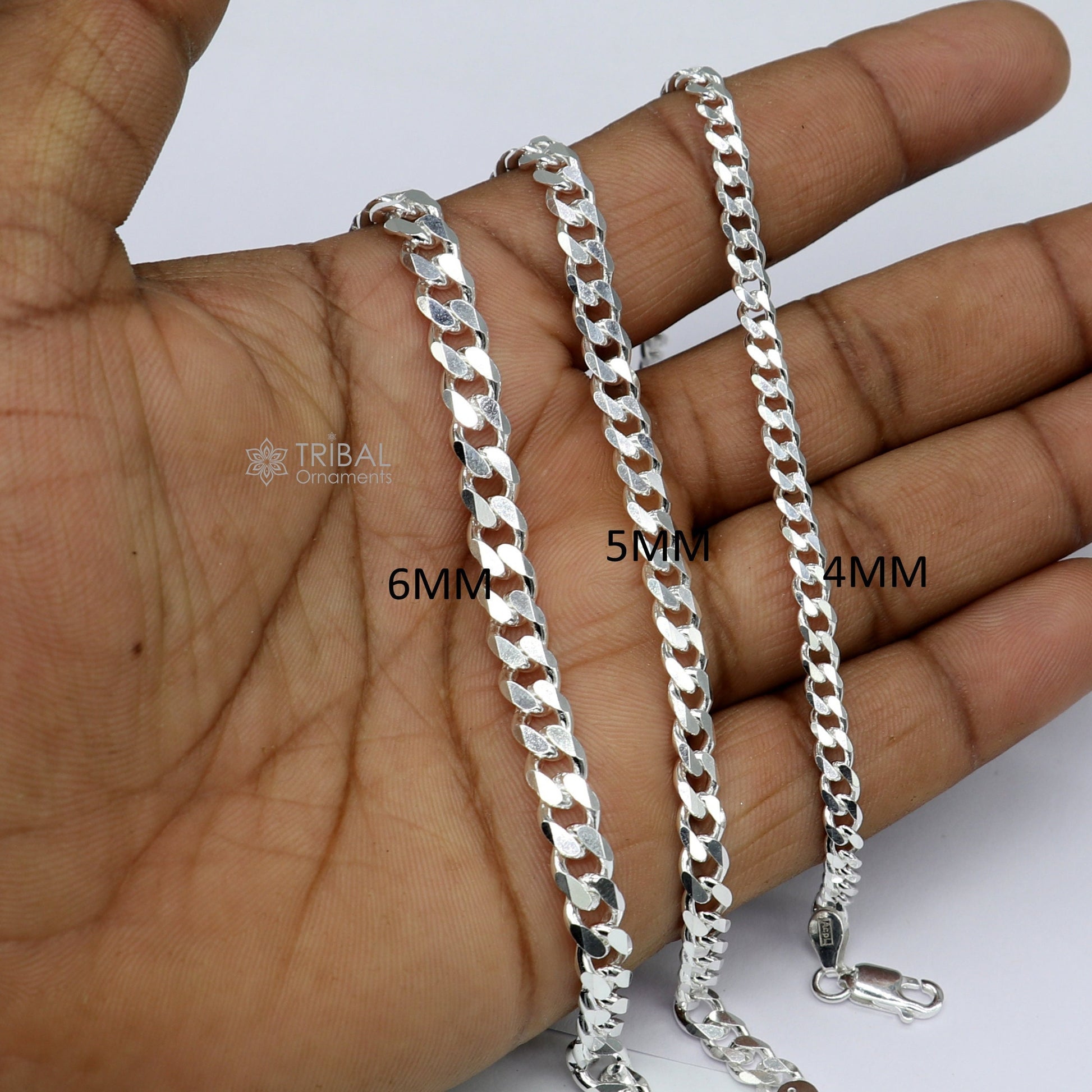 925 Sterling silver handmade shiny stylish 4mm/ 5mm/ 6mm plain bracelet for both boys and girls, solid chain heavy bracelet sbr708 - TRIBAL ORNAMENTS