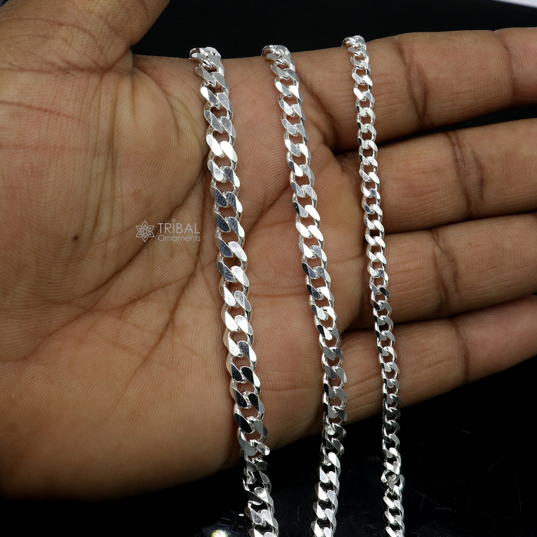 925 Sterling silver handmade shiny stylish 4mm/ 5mm/ 6mm plain bracelet for both boys and girls, solid chain heavy bracelet sbr708 - TRIBAL ORNAMENTS