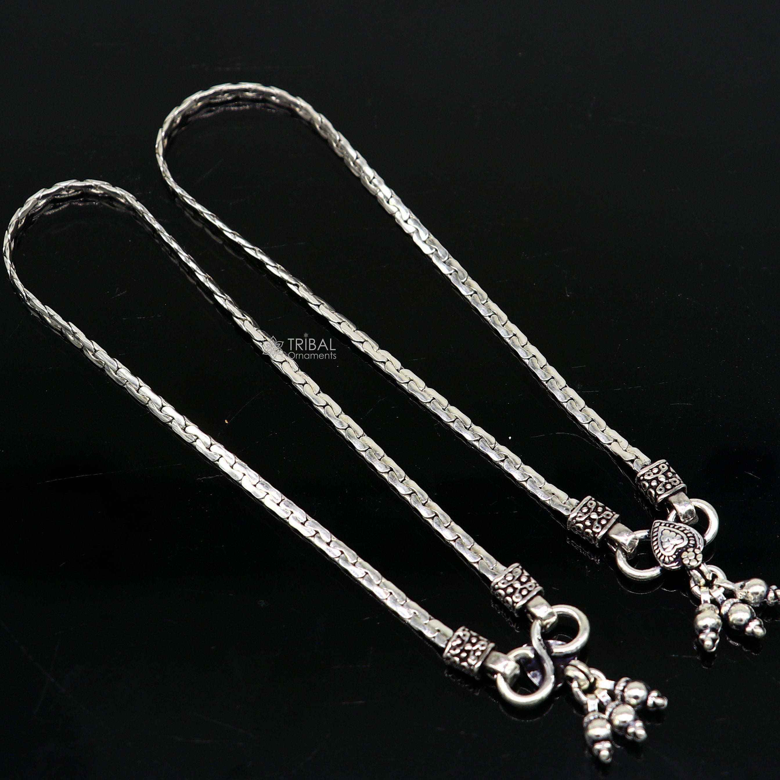 Handmade fabulous unique chain 925 sterling silver ankle bracelet