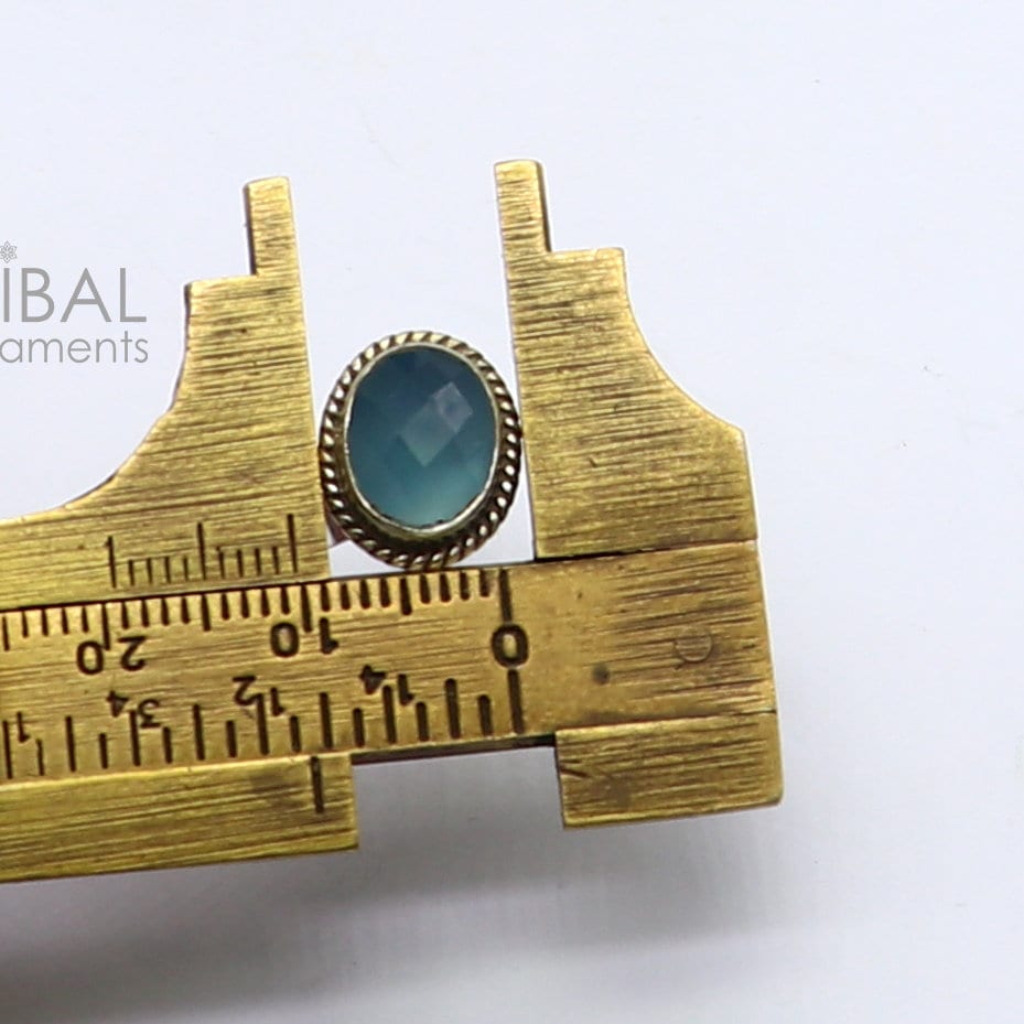 925 sterling silver handmade stud earring with gorgeous single blue quartz stone stud earring best unisex jewelry s1271 - TRIBAL ORNAMENTS