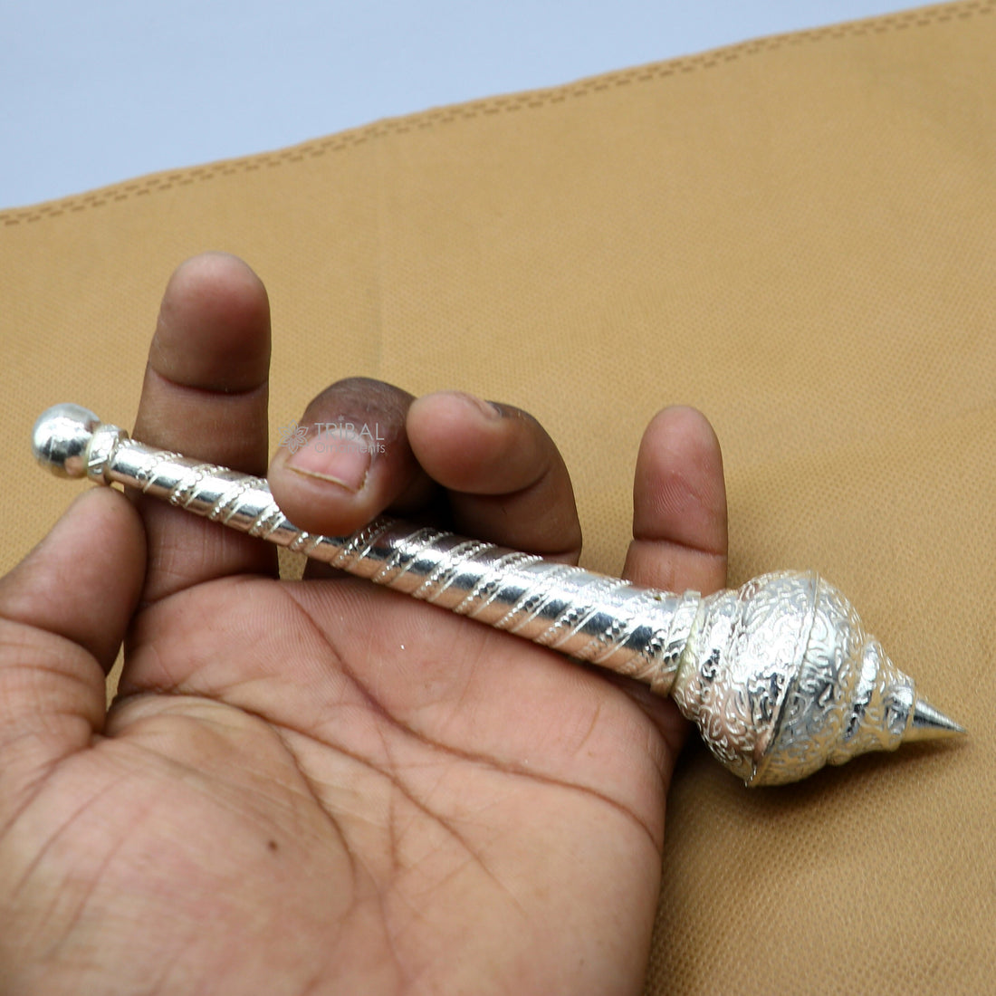 6" Sterling silver handmade vintage style lord Hanuman Gada/Mace, divine gift for idol hanuman for best wishes puja articles su1221 - TRIBAL ORNAMENTS