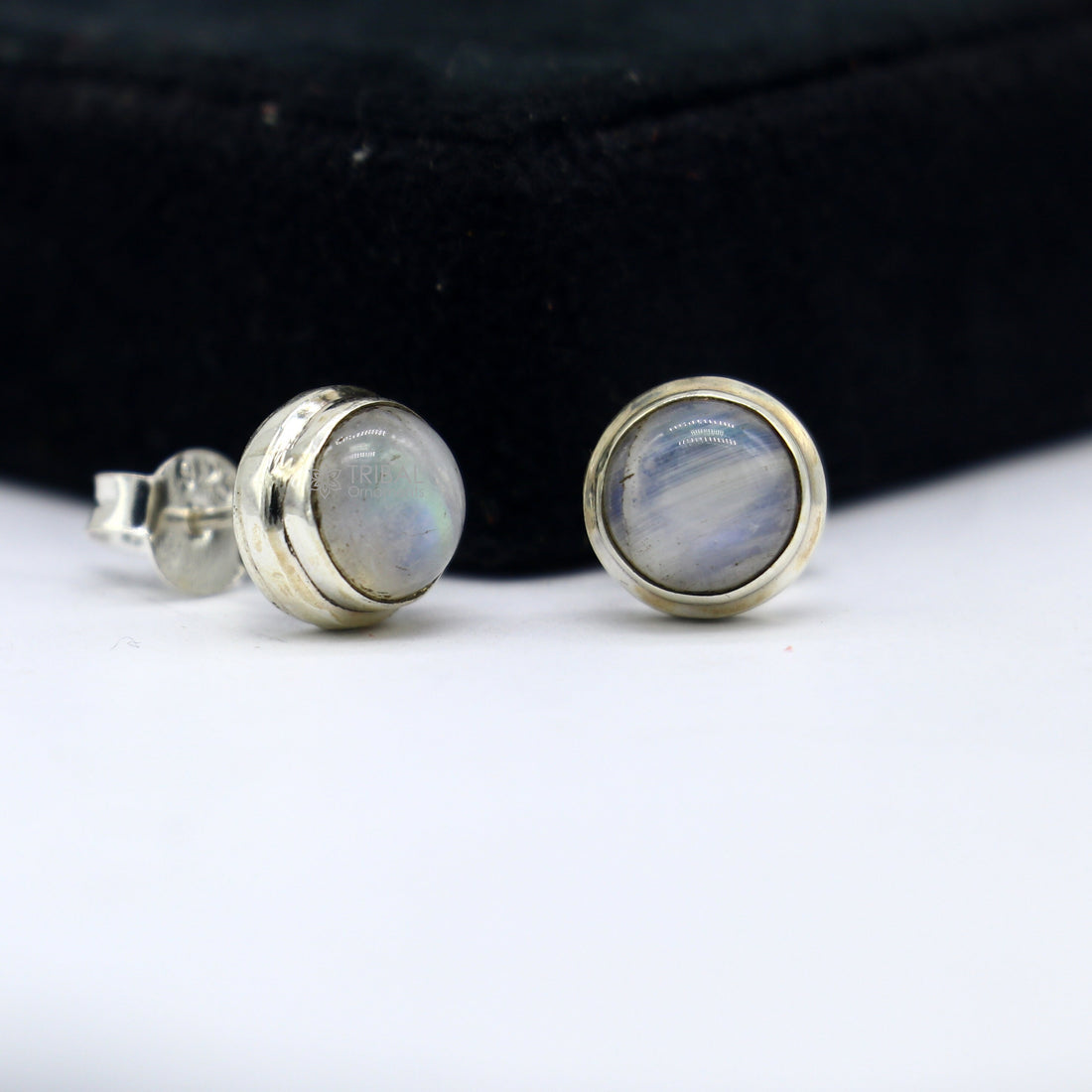 Moonstone 925 sterling silver handmade stud earring best unisex daily use jewelry s1277 - TRIBAL ORNAMENTS