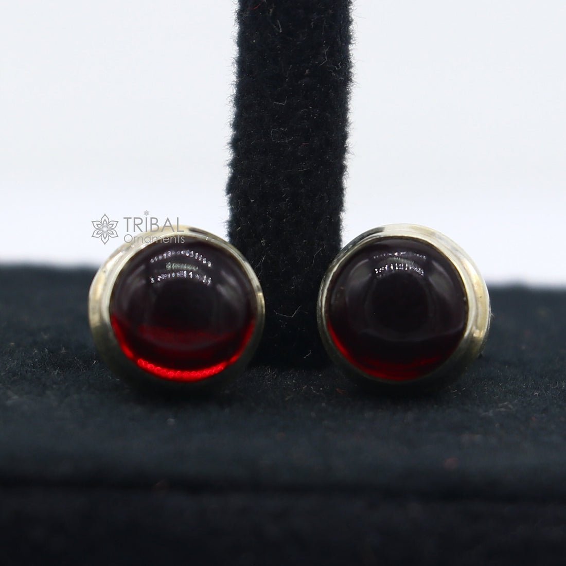 925 sterling silver gorgeous Garnet stone stud earring best gifting light weight stone jewelry s1278 - TRIBAL ORNAMENTS