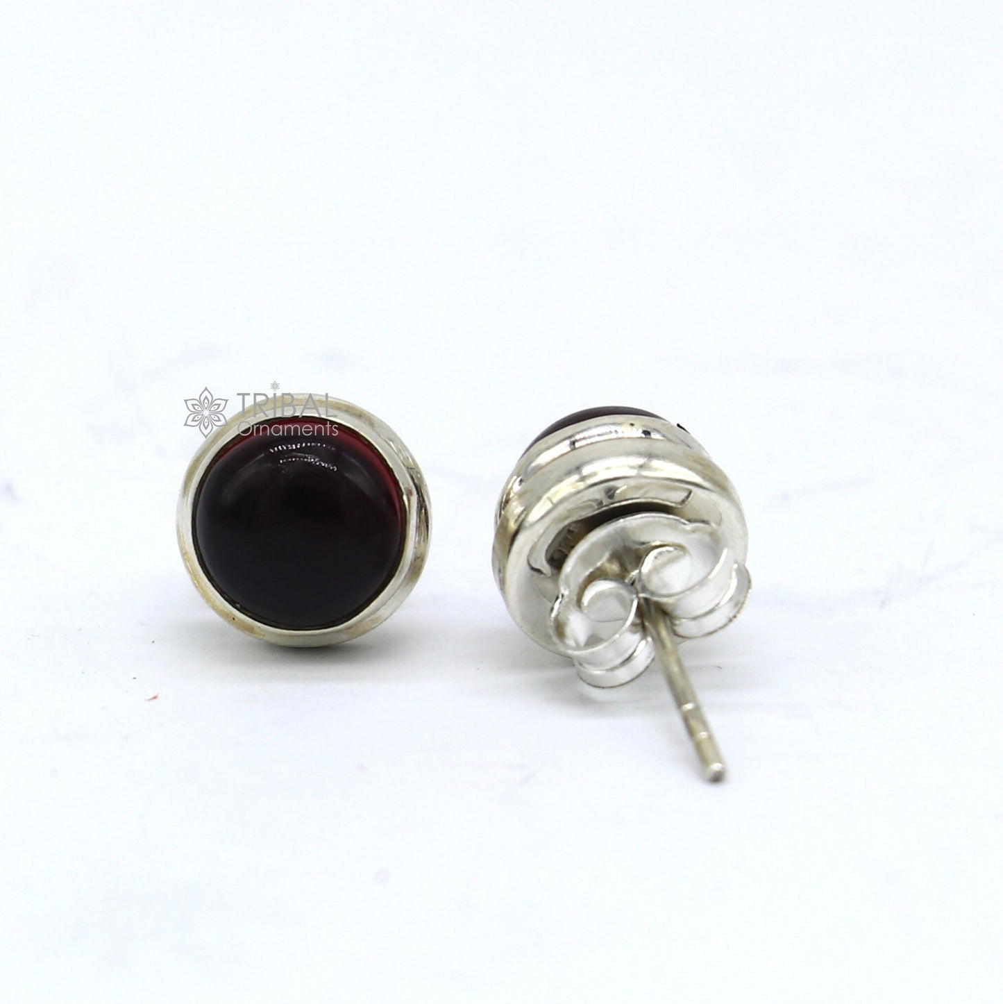 925 sterling silver gorgeous Garnet stone stud earring best gifting light weight stone jewelry s1278 - TRIBAL ORNAMENTS