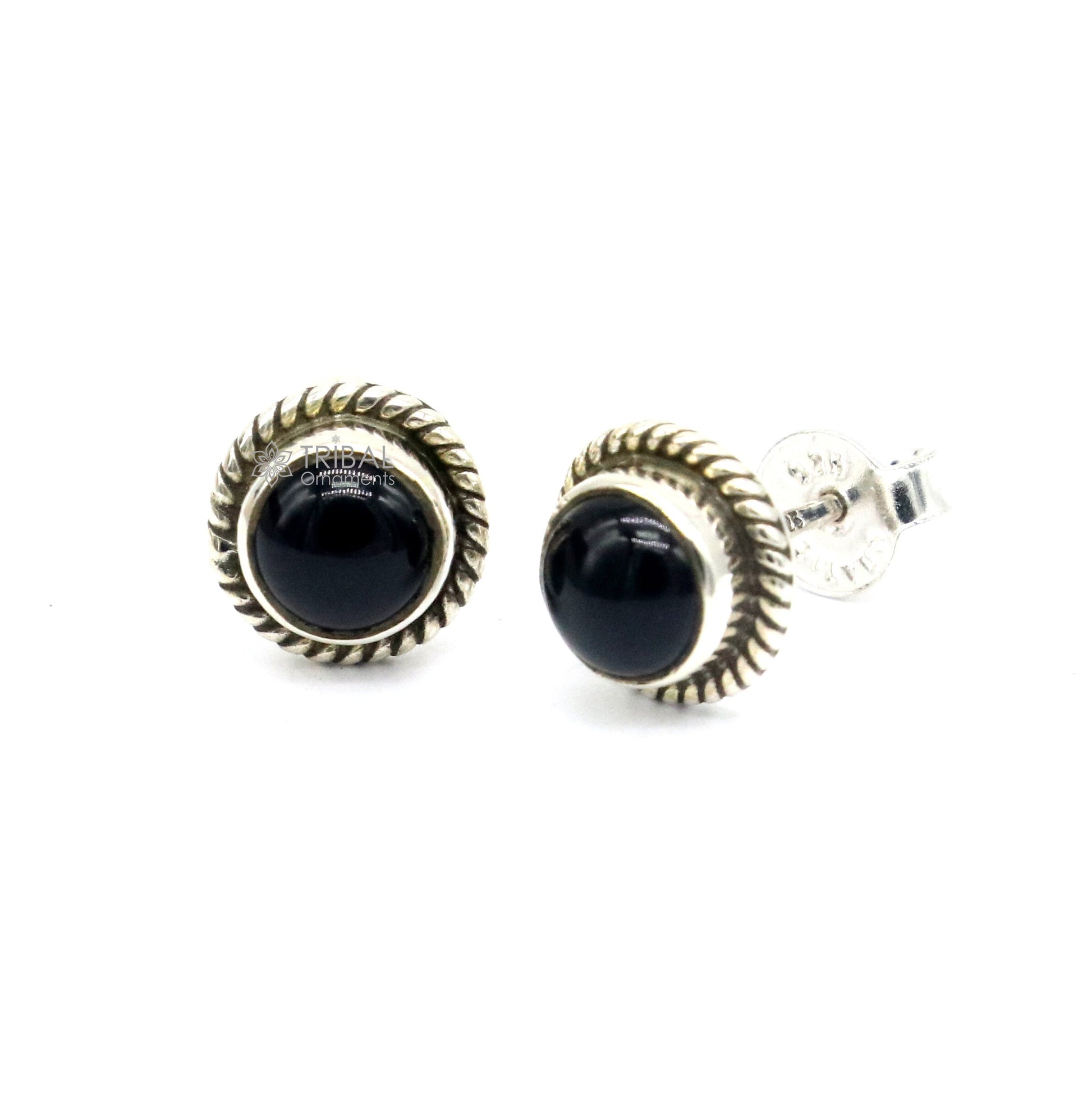 925 sterling silver handmade stud earring with gorgeous single black onyx stone stud earring best unisex jewelry s1282 - TRIBAL ORNAMENTS