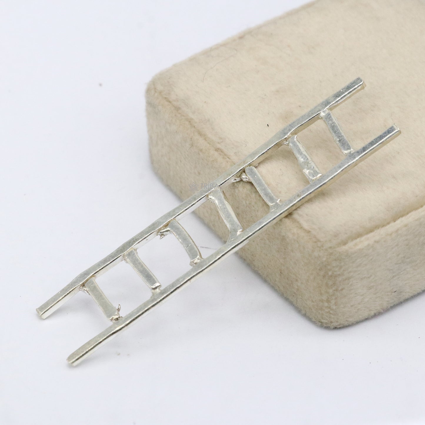 2.5 inches long 925 sterling silver handmade ladder 7 steps silver stair, amazing silver puja article silver utensils su1215 - TRIBAL ORNAMENTS