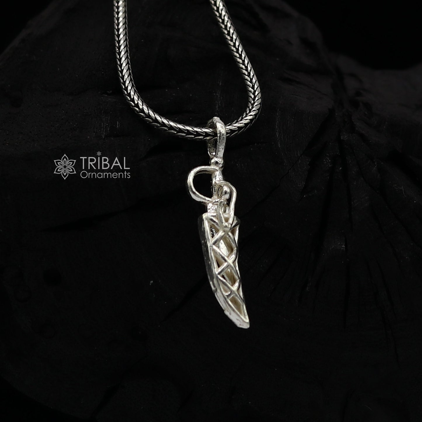 925 sterling silver handmade small tiny sword talwar kirpan knife pendant to protect you and kids from negative energy  nsp772 - TRIBAL ORNAMENTS