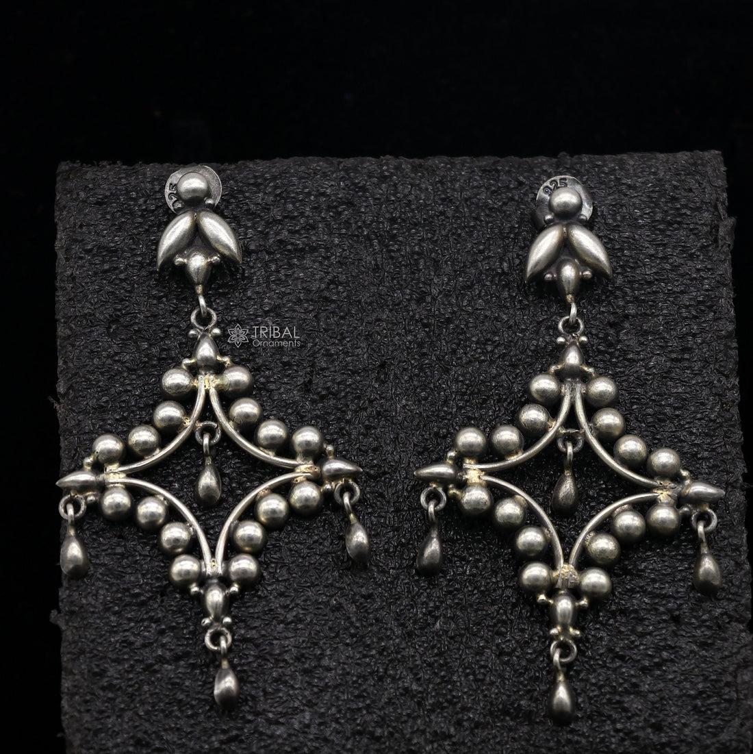 925 Sterling silver handmade customized vintage Floral stud earring, Amazing stylish earring, fabulous drop dangle gifting jewelry s1243 - TRIBAL ORNAMENTS