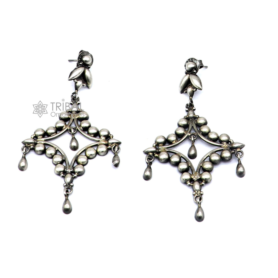 925 Sterling silver handmade customized vintage Floral stud earring, Amazing stylish earring, fabulous drop dangle gifting jewelry s1243 - TRIBAL ORNAMENTS