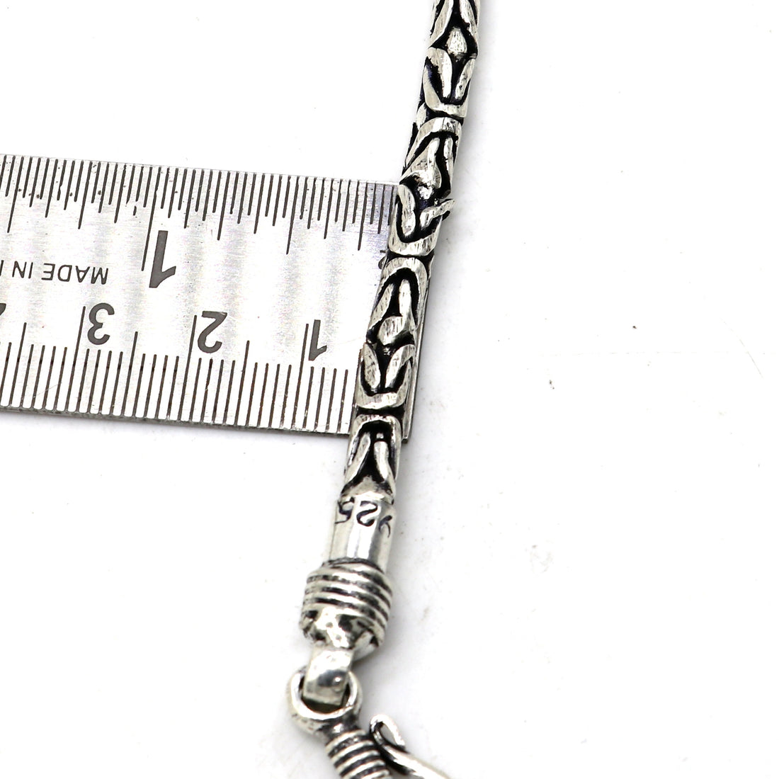 4mm 925 sterling silver Handmade solid vintage byzantine design chain heavy necklace, amazing luxury royal gifting men's jewelry ch573 - TRIBAL ORNAMENTS