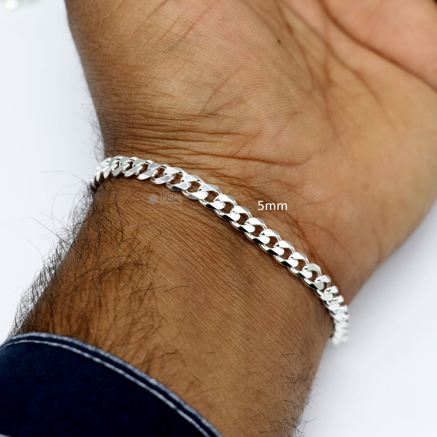 925 Sterling silver handmade shiny stylish 4mm/ 5mm/ 6mm plain bracelet for both boys and girls, solid chain heavy bracelet sbr708 - TRIBAL ORNAMENTS