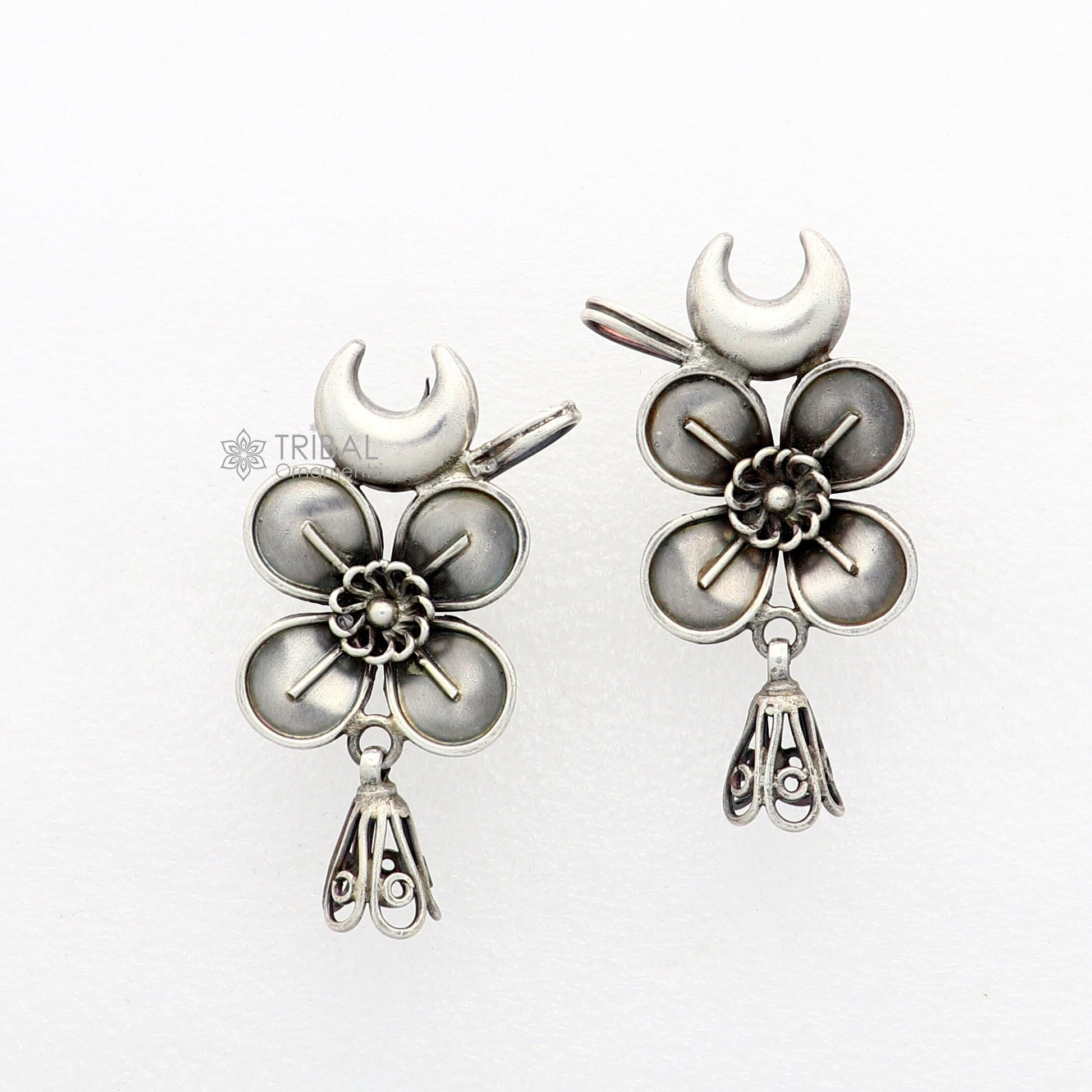 925 sterling silver handmade gorgeous cartilage stud earring fabulous ear clip customized tribal jewelry belly dance gifting jewelry s1301 - TRIBAL ORNAMENTS