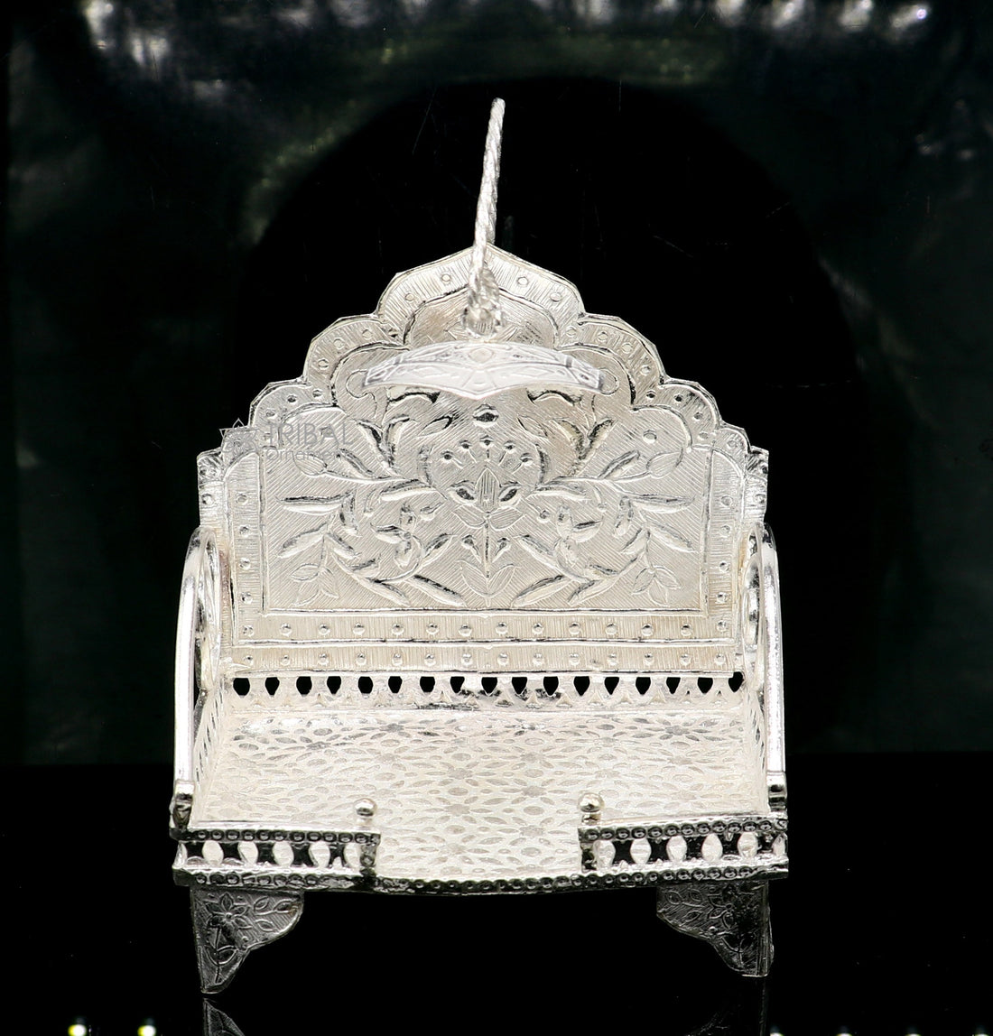 925 pure sterling silver sinhasan, God throne, god statue's stand chair singhasan, temple art puja asan chouki article art761 - TRIBAL ORNAMENTS