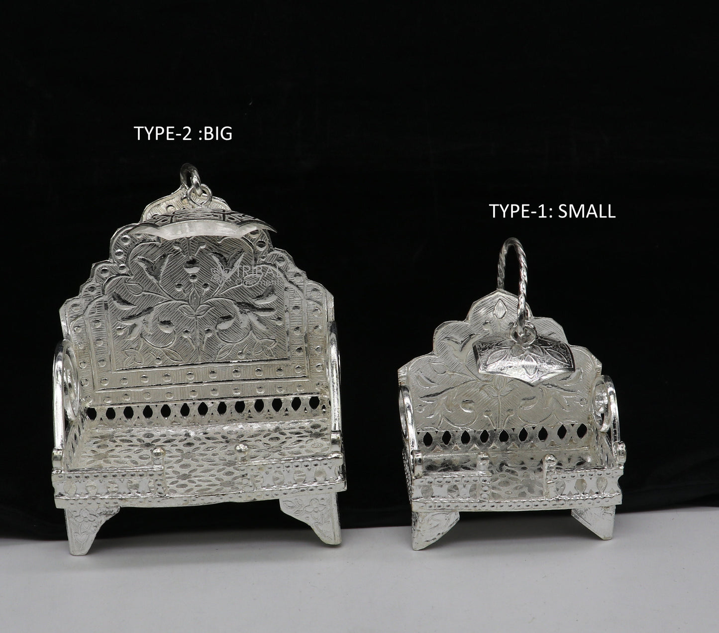 925 pure sterling silver sinhasan, God throne, god statue's stand chair singhasan, temple art puja asan chouki article art763 - TRIBAL ORNAMENTS