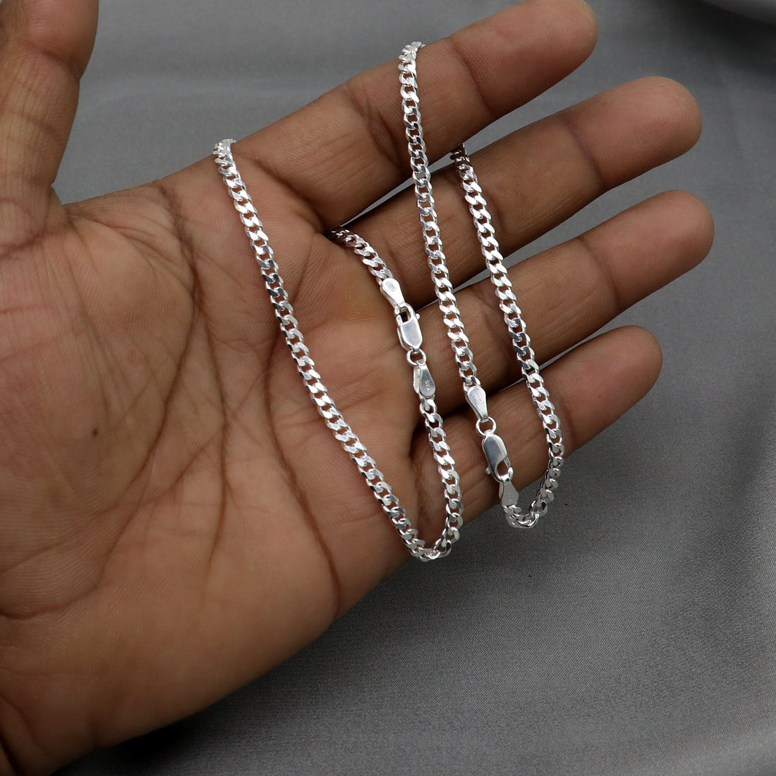 8.5" Handmade 3MM chain 925 sterling silver bracelet OR anklets, foot bracelet amazing belly dance jewelry gift her combo use jewelry ank607 - TRIBAL ORNAMENTS