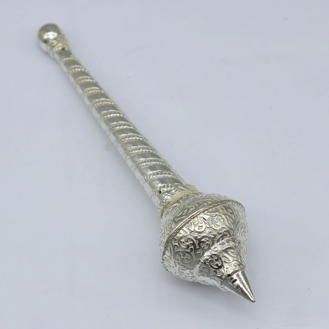 6" Sterling silver handmade vintage style lord Hanuman Gada/Mace, divine gift for idol hanuman for best wishes puja articles su1221 - TRIBAL ORNAMENTS