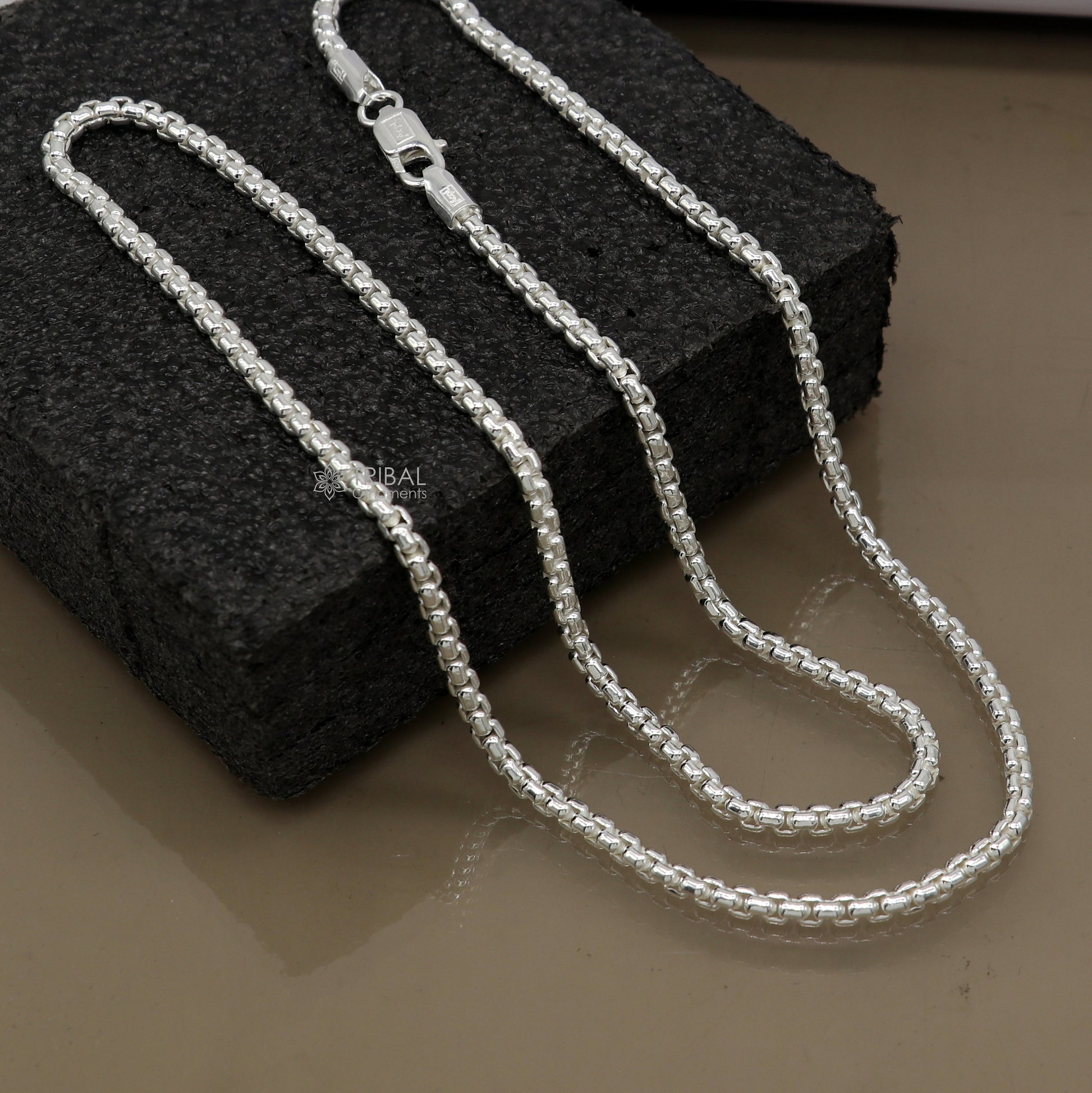 24" 3mm 925 sterling silver handmade amazing delicate solid Rolo high quality chains necklace, best gifting unisex necklace chain ch578 - TRIBAL ORNAMENTS