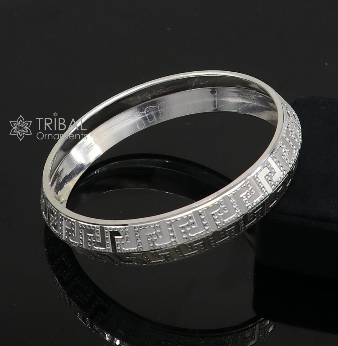 999 Pure Solid silver handmade vintage style bangle bracelet kada tribal jewelry best for men's gifting silver articles nsk802 - TRIBAL ORNAMENTS