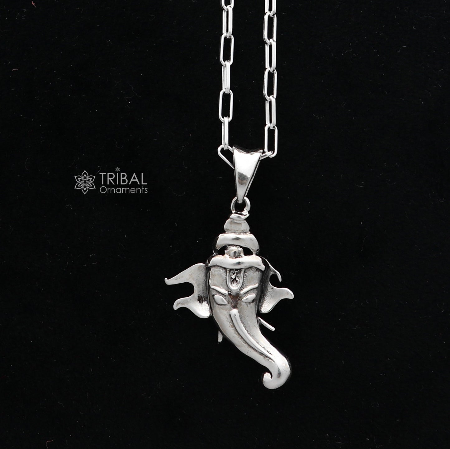 925 sterling silver Lord GANESHA unique design pendant necklace, Lord Ganesha unique style handmade pendant for unisex  Nsp779 - TRIBAL ORNAMENTS