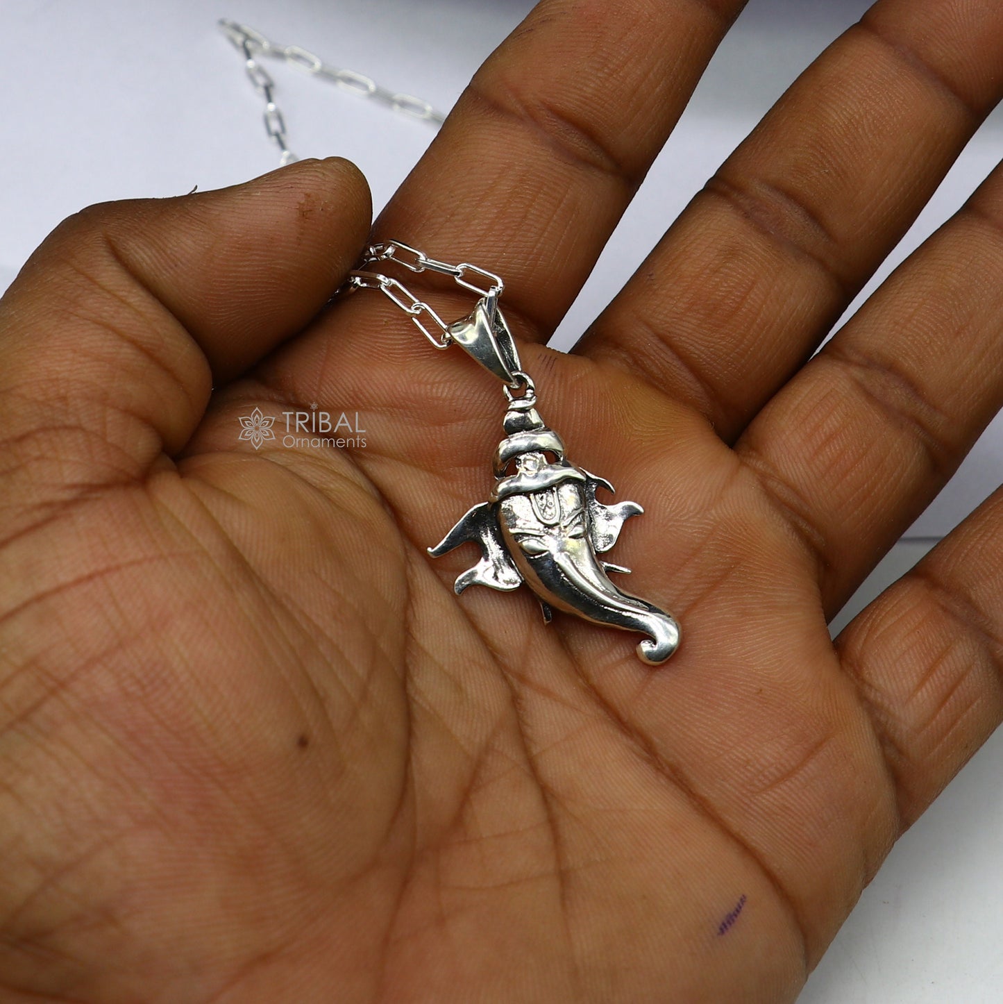 925 sterling silver Lord GANESHA unique design pendant necklace, Lord Ganesha unique style handmade pendant for unisex  Nsp779 - TRIBAL ORNAMENTS