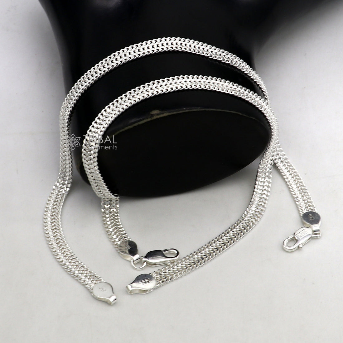 10.5" Long handmade 925 sterling silver amazing wheat chain design ankle bracelet, gift anklets customized belly dance jewelry ank609 - TRIBAL ORNAMENTS