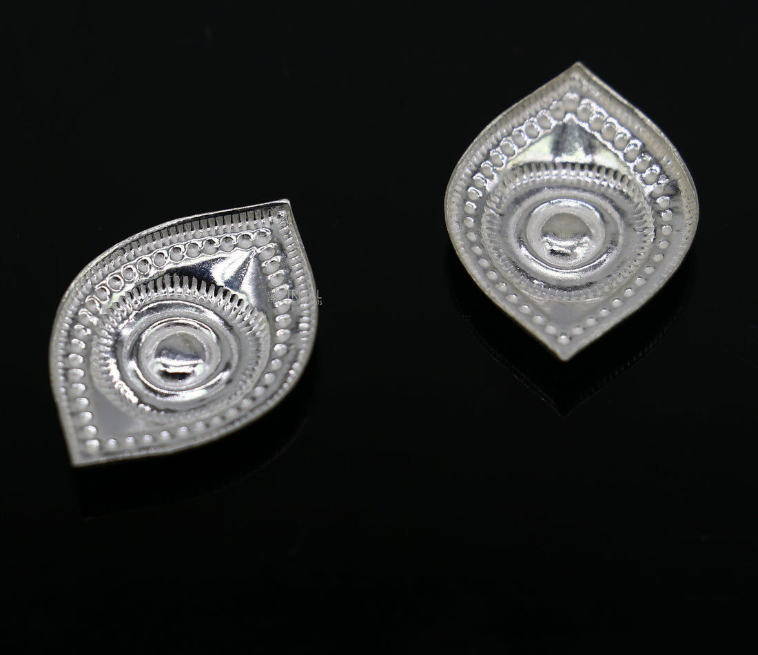 Solid sterling silver Netra or eyes, Amazing God jagannath White clean idols eyes, laddu gopala eyes su1230 - TRIBAL ORNAMENTS
