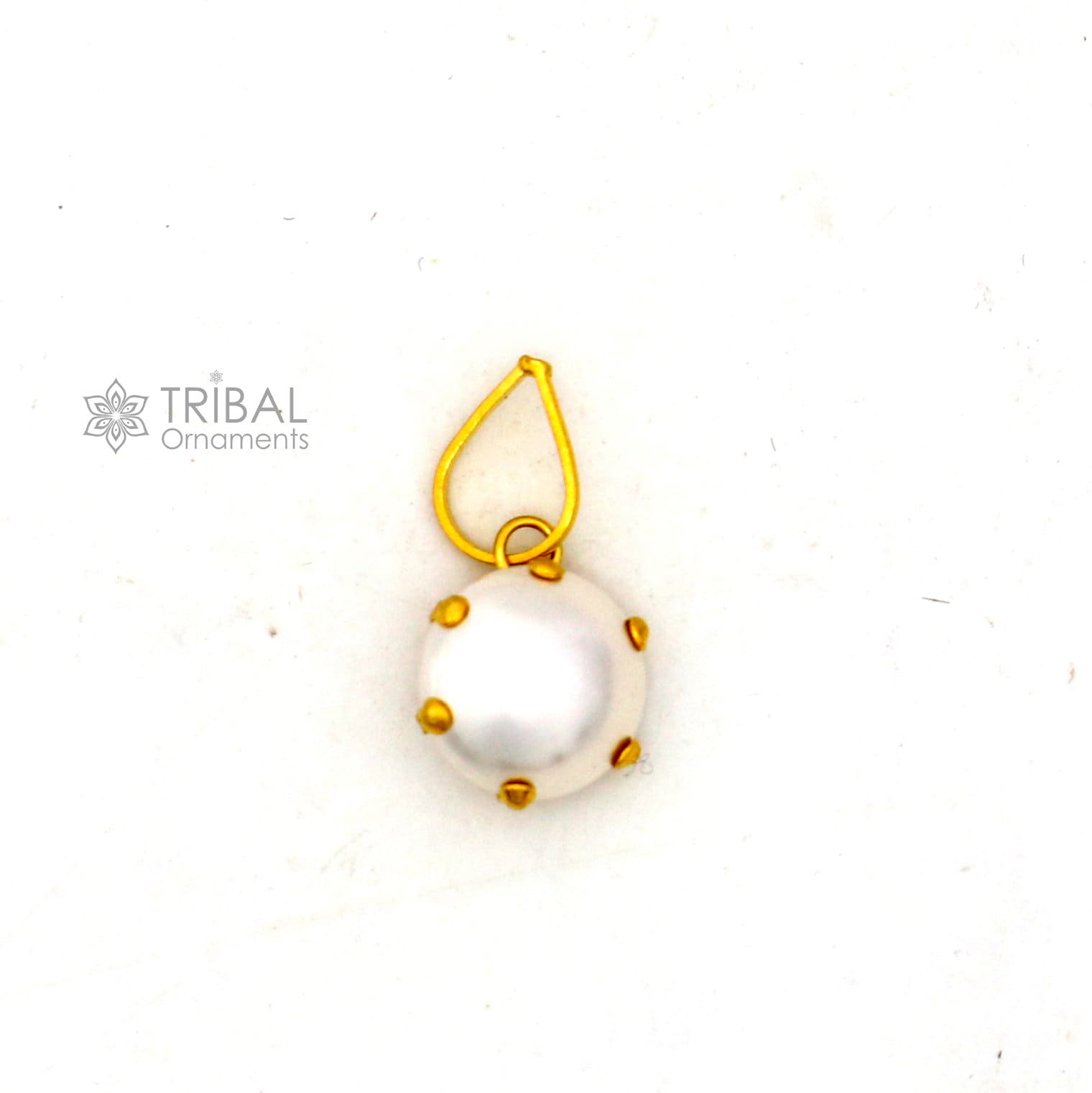 8mm pearl Fabulous Handmade 14kt yellow gold pendant, exclusive square shape pendant for daily use jewelry gp33 - TRIBAL ORNAMENTS